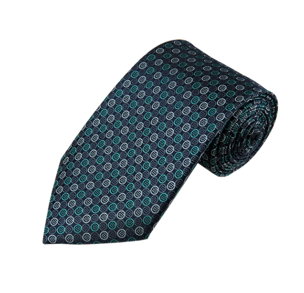 Teal Green and Silver Multi Small Dotted Necktie