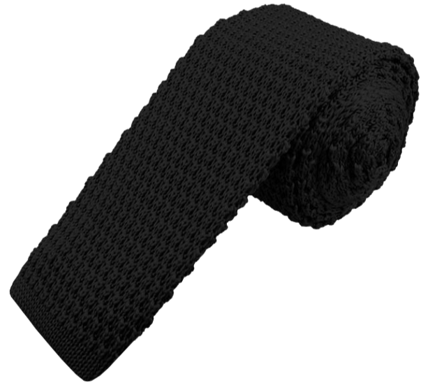 Corbata de punto negra lisa