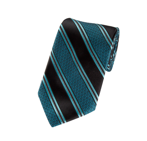 Corbata tejida a rayas azules y negras Oasis