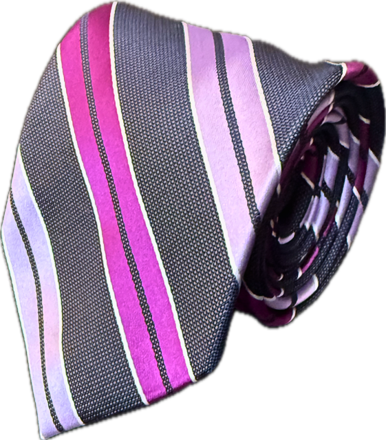 Corbata tejida a rayas azules y negras Oasis