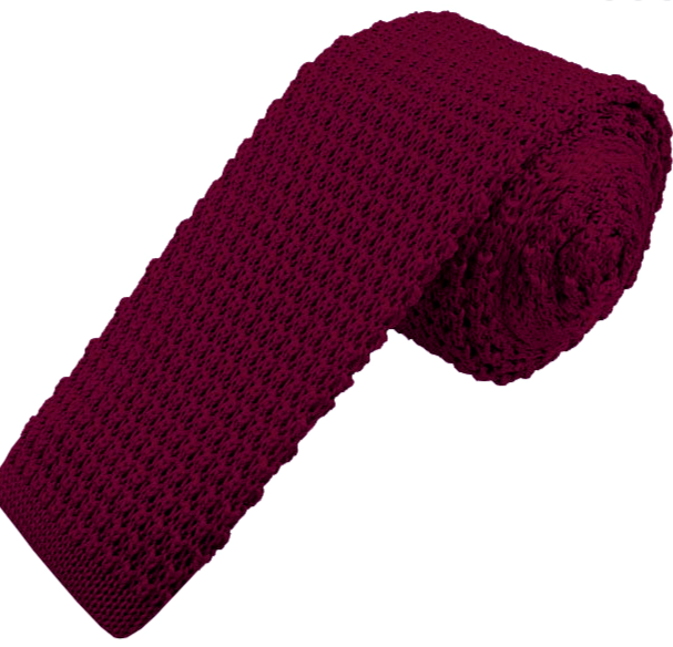 Solid Maroon knit necktie