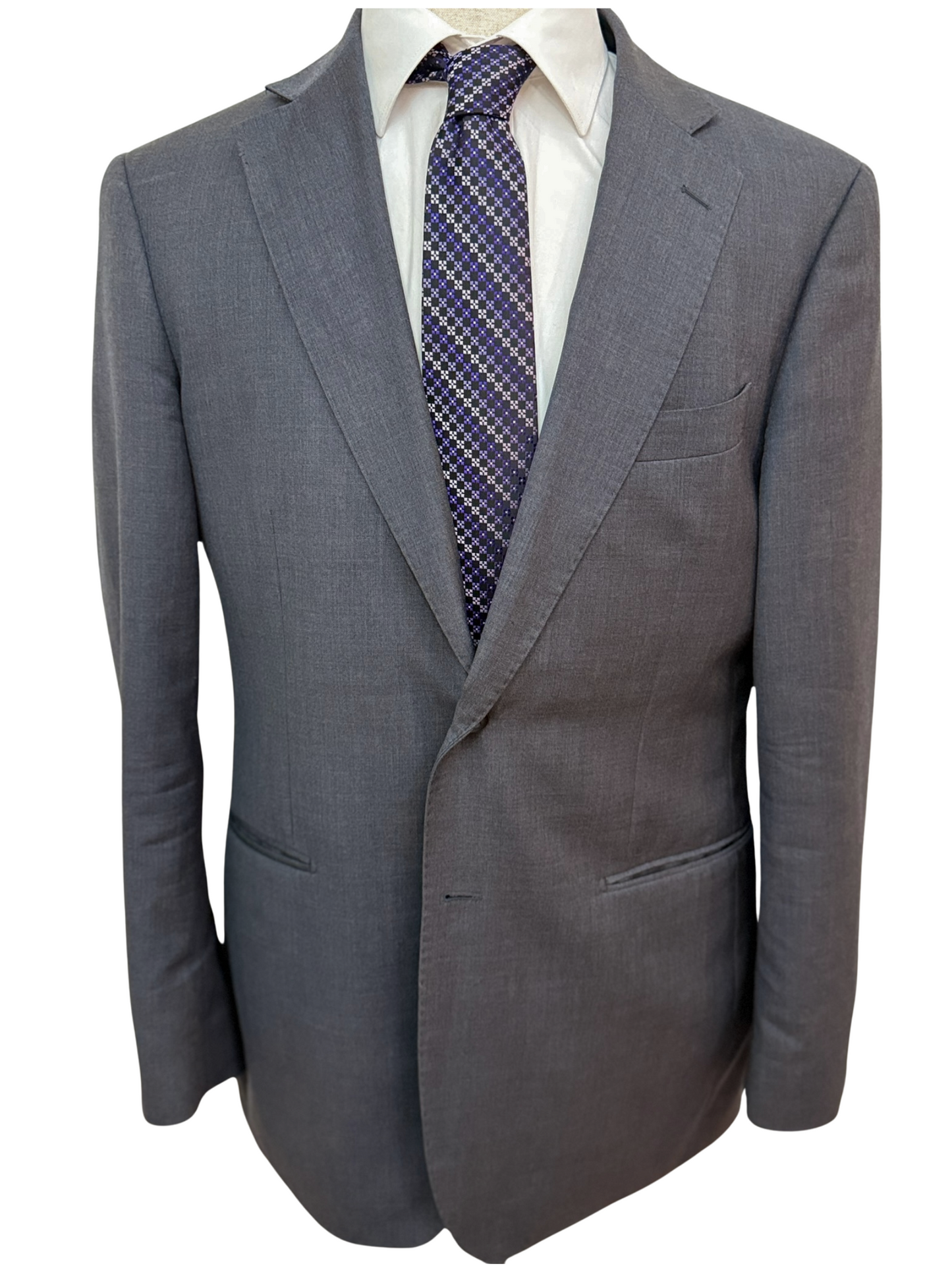 Purple with Black Cross Box Geometric Necktie
