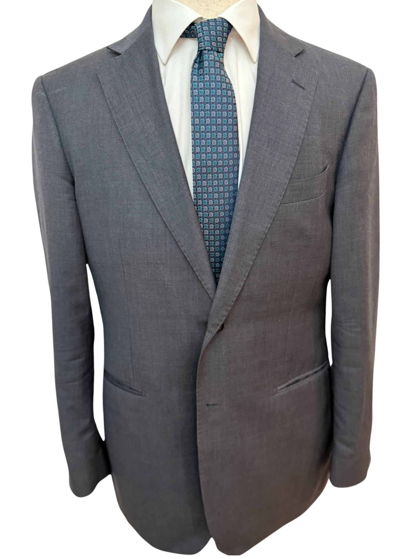 Teal Green and Silver Multi Small Dotted Necktie