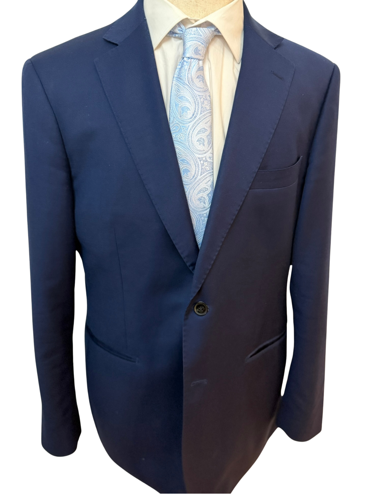White and Sky Blue on Grey Paisley Necktie