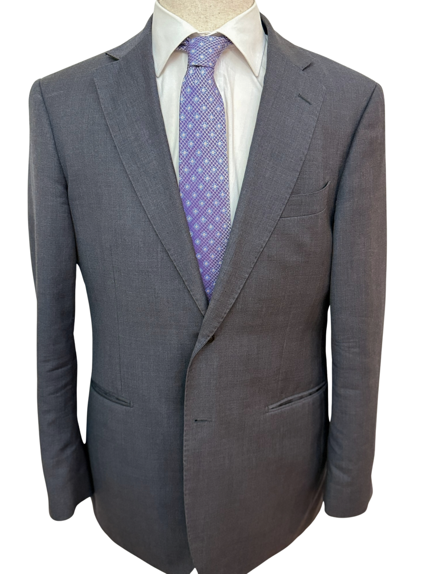 Steel Blue, Yellow Dots on Lavender Necktie
