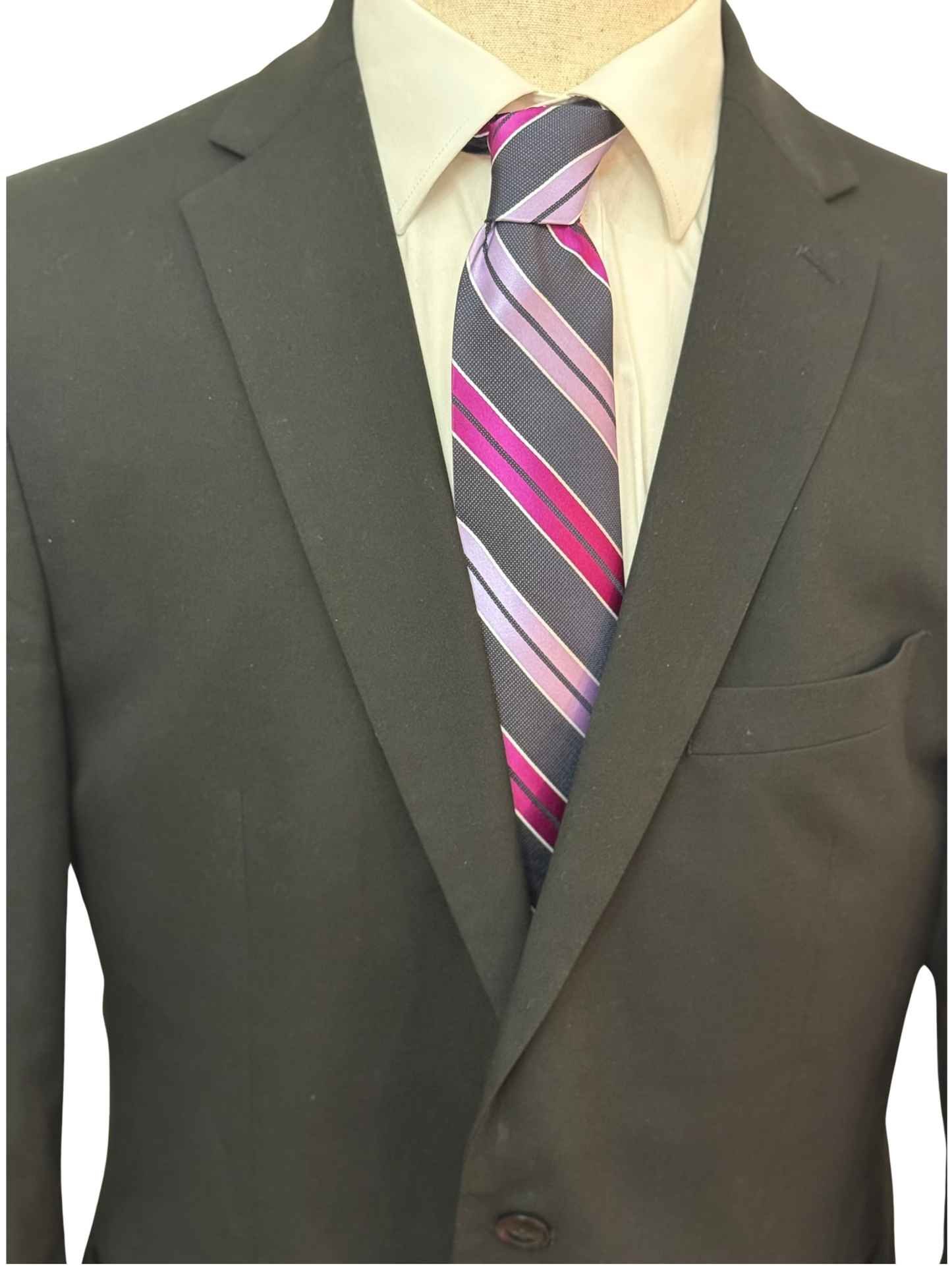 Corbata tejida a rayas azules y negras Oasis