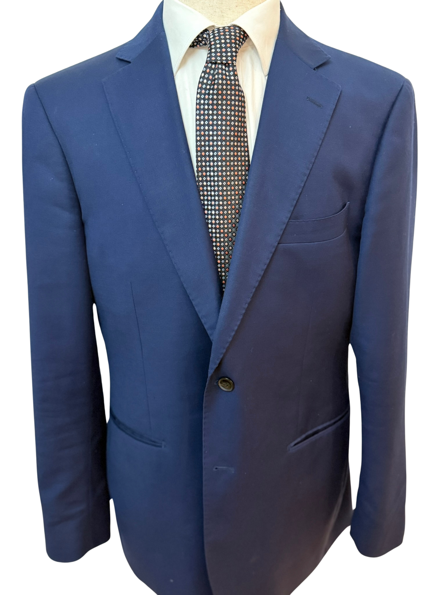 Palm Coral, Peach and Light Steel Blue Dots Geometric Necktie