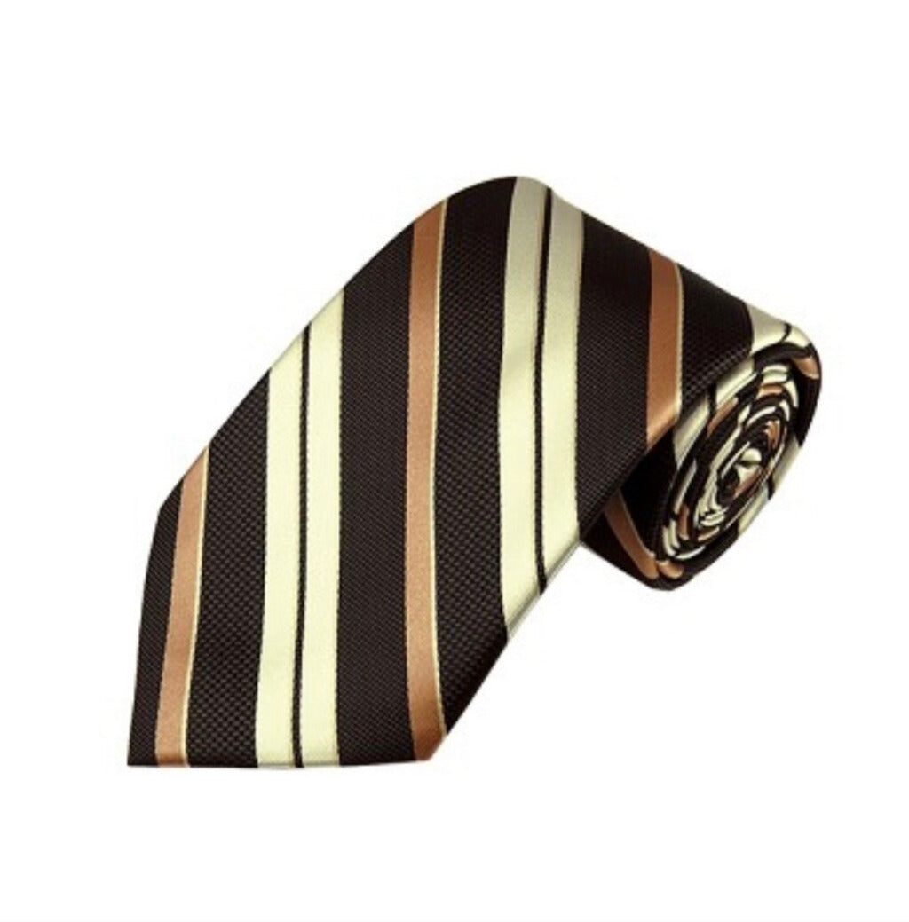 Corbata tejida a rayas azules y negras Oasis