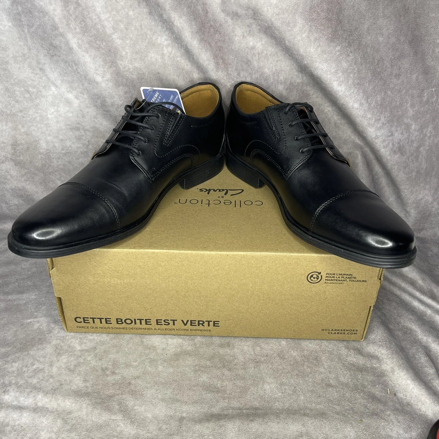 Clarks Men's Whiddon cap Toe Oxford Black Dress shoe