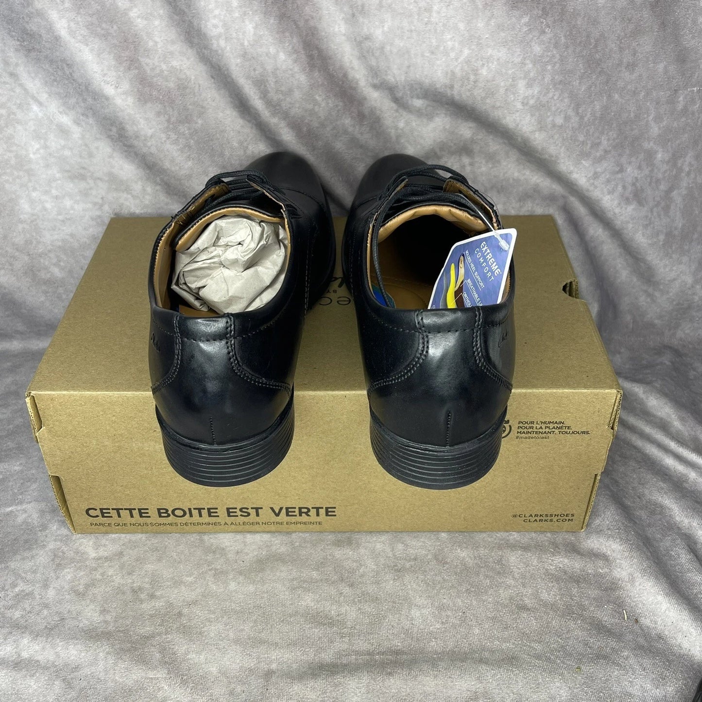 Clarks Men's Whiddon cap Toe Oxford Black Dress shoe