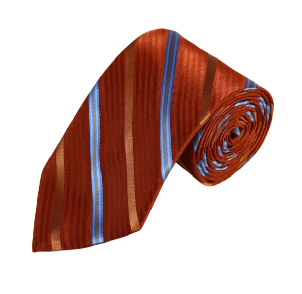 Corbata tejida a rayas azules y negras Oasis