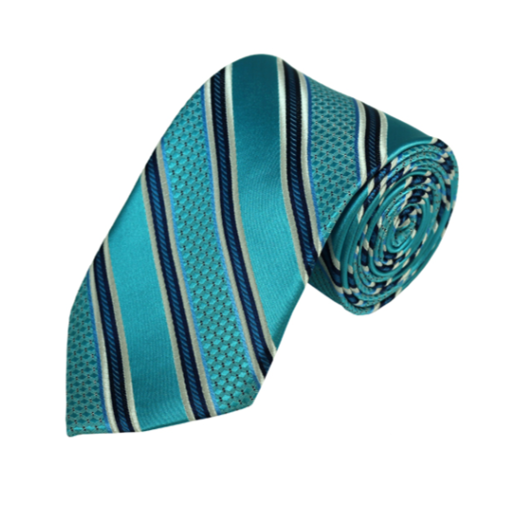 Corbata tejida a rayas azules y negras Oasis