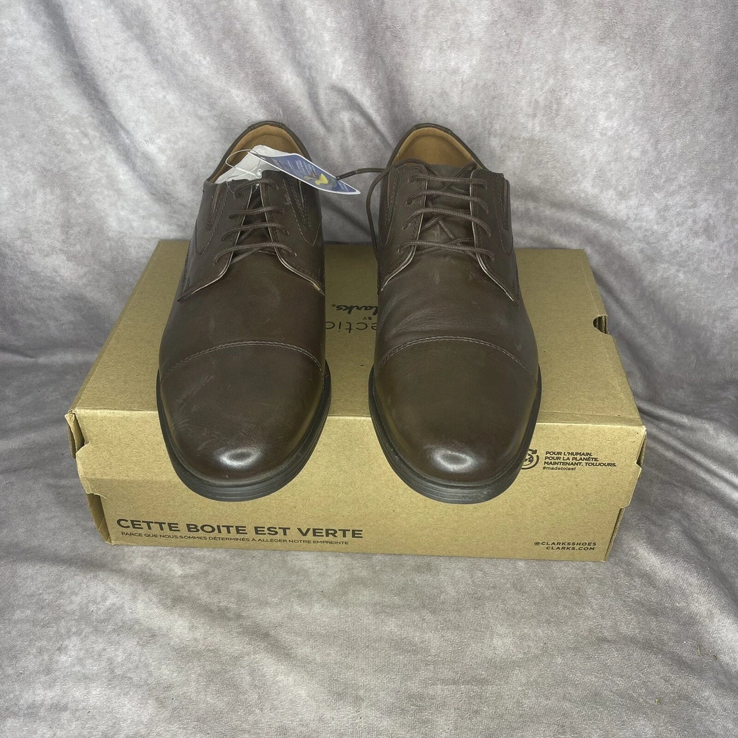 Clarks Men's Whiddon cap Toe Oxford Dark Brown Dress shoe