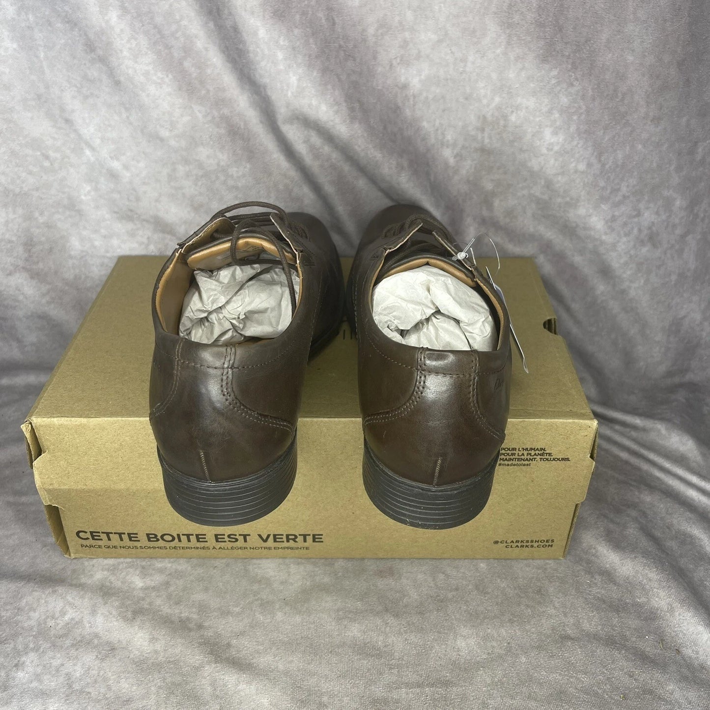 Clarks Men's Whiddon cap Toe Oxford Dark Brown Dress shoe