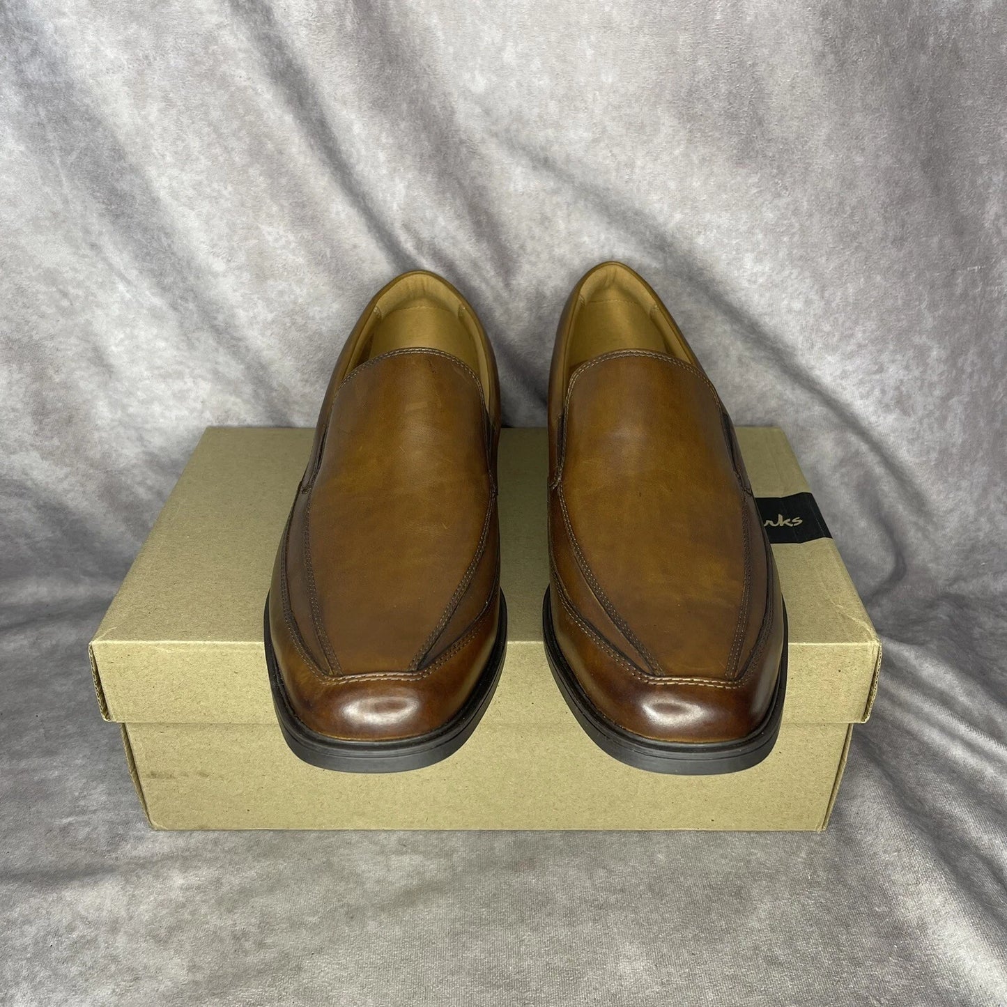 Clarks Men's Whiddon Step Dark Tan Dress shoe