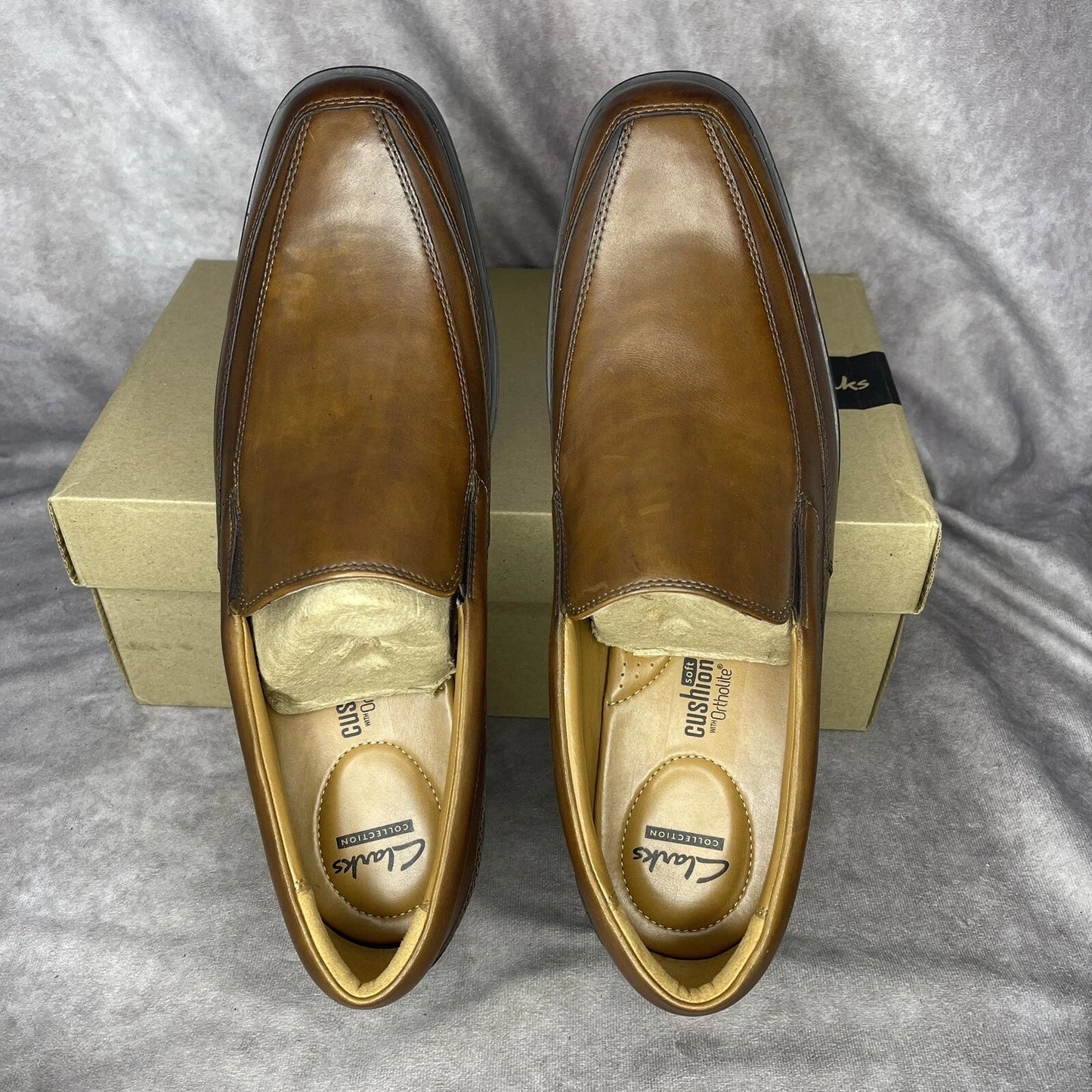 Clarks Men's Whiddon Step Dark Tan Dress shoe