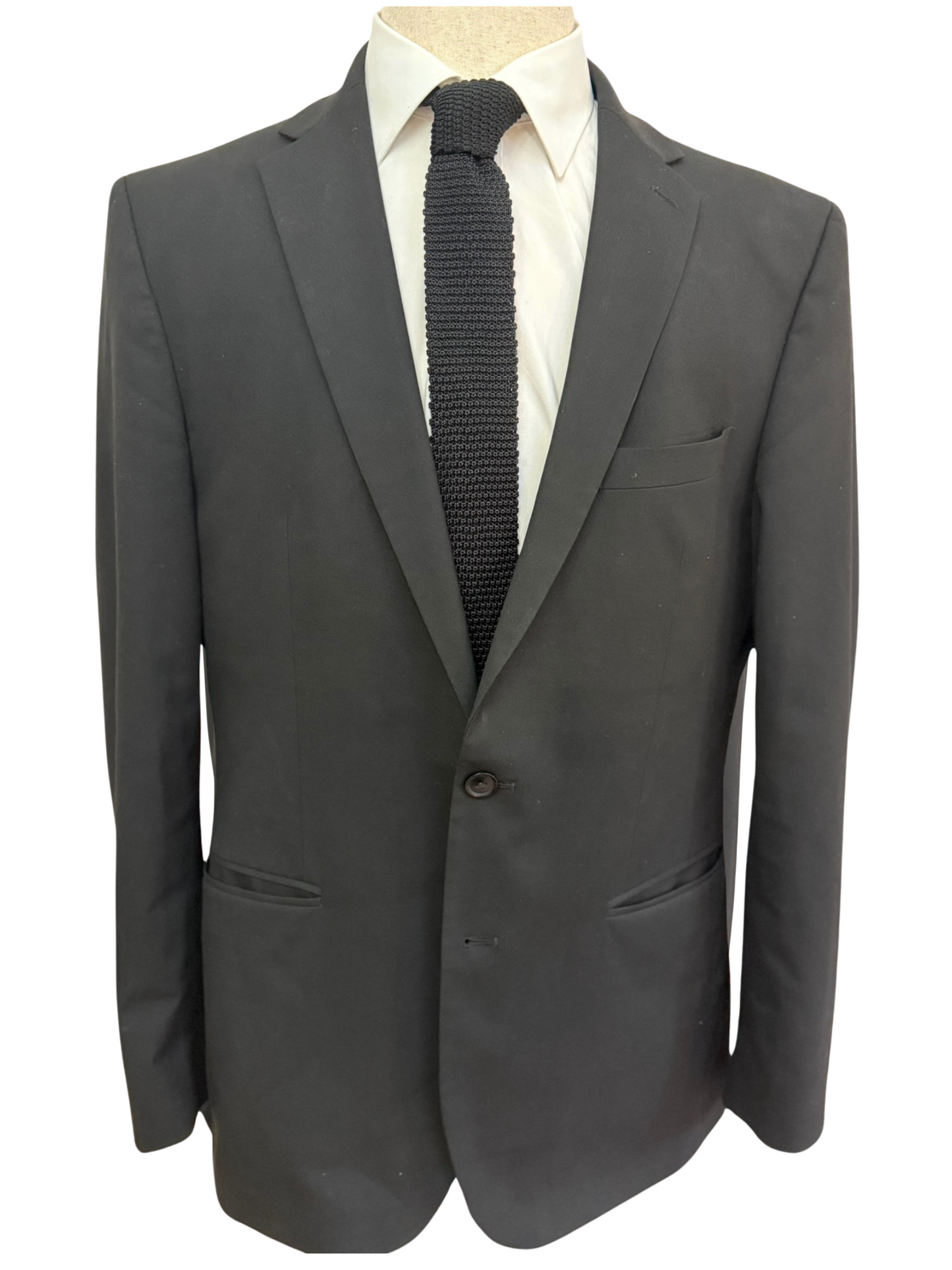 Corbata de punto negra lisa