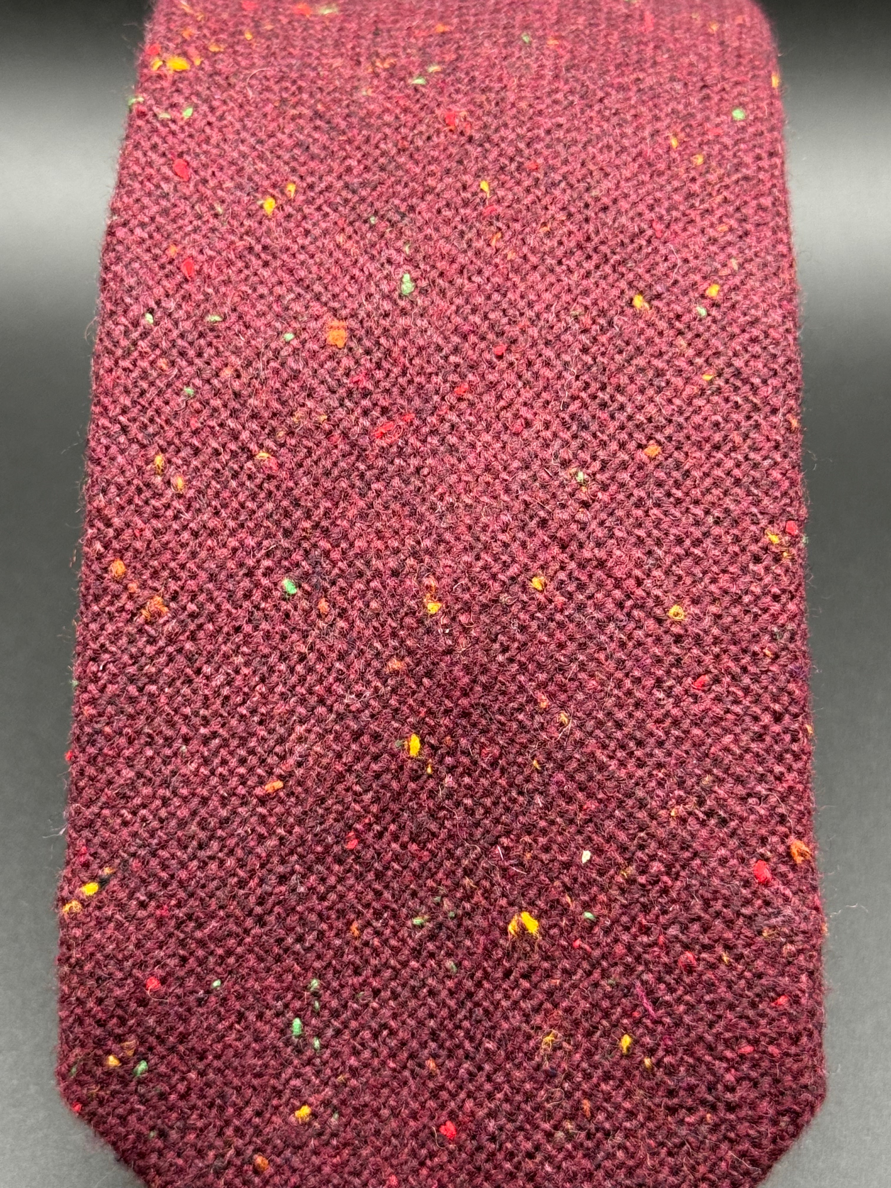 The Burgundy Wool with Multicolored Speckles Necktie