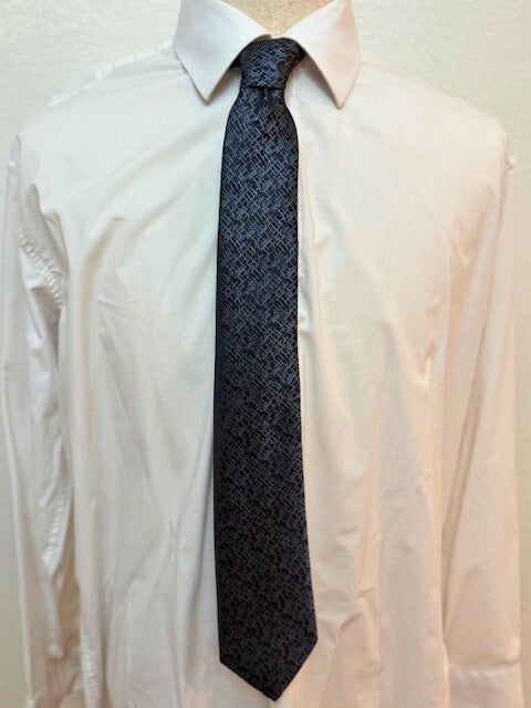 Dynamic Dark Grey Weave on Black Necktie