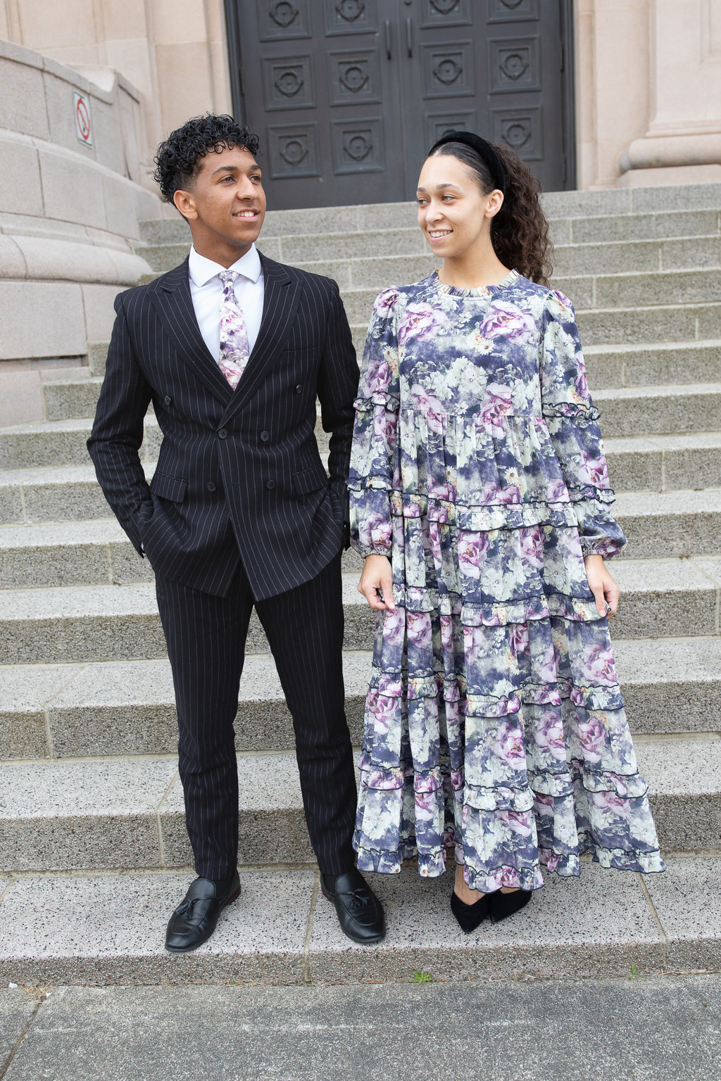 The Lavender Garden Watercolor Floral Necktie