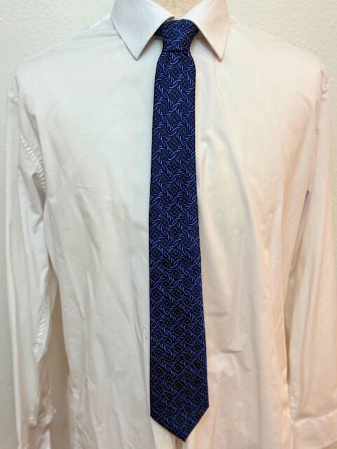 The Royal Blue Crest Floral Necktie