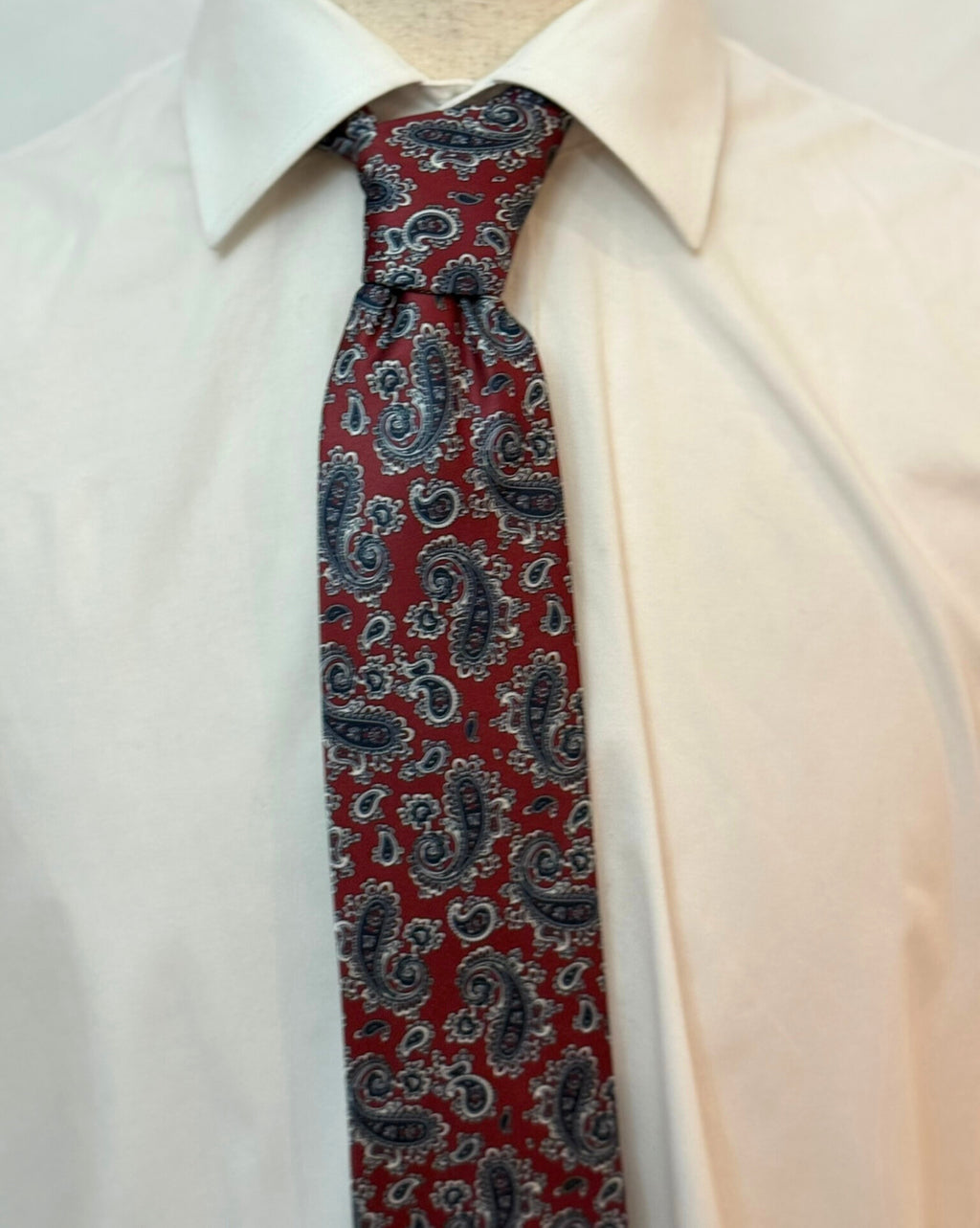 Black on Burgundy Paisley Necktie