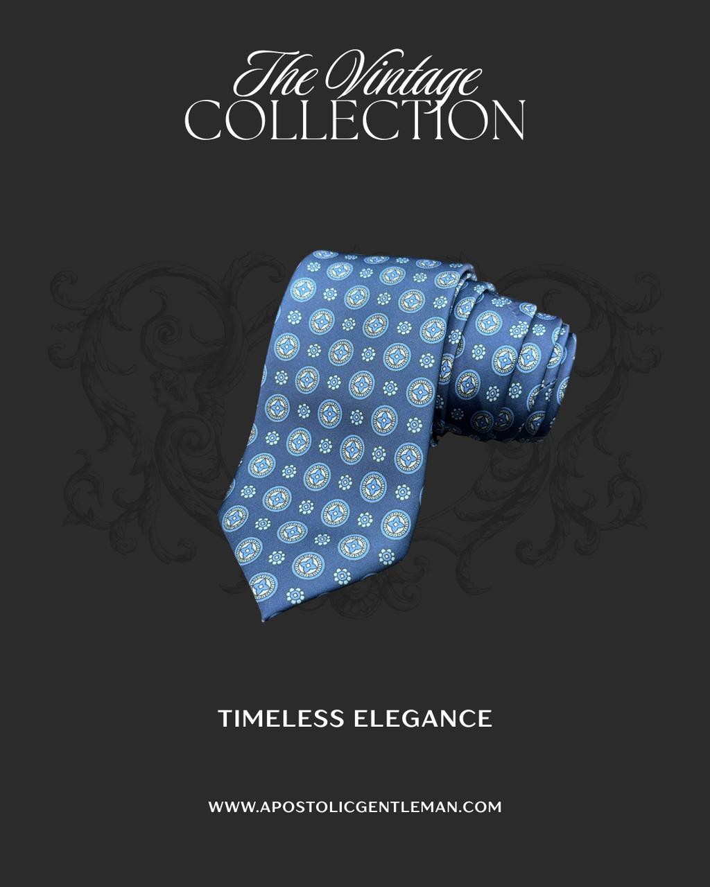 The Azure Floral Medallion Necktie