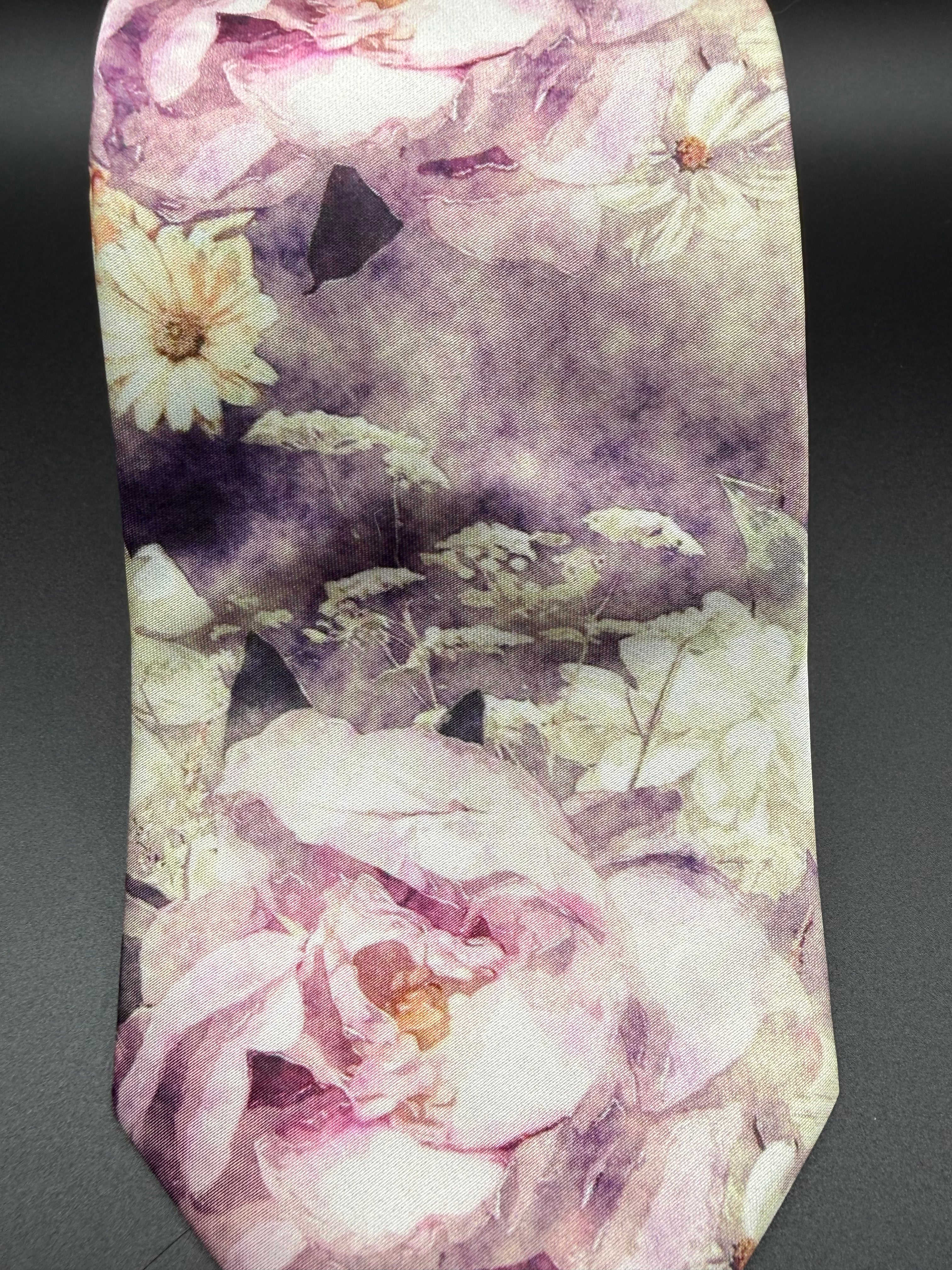 The Lavender Garden Watercolor Floral Necktie