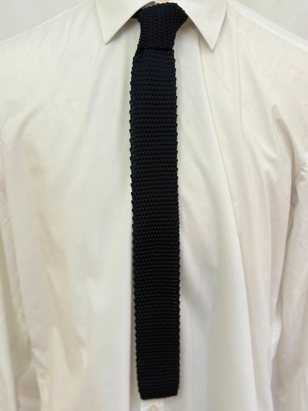 Solid Navy Knit Necktie