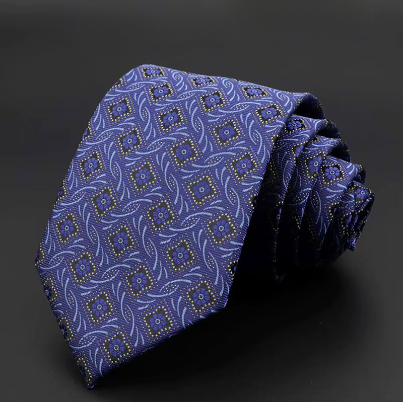 The Royal Blue Crest Floral Necktie