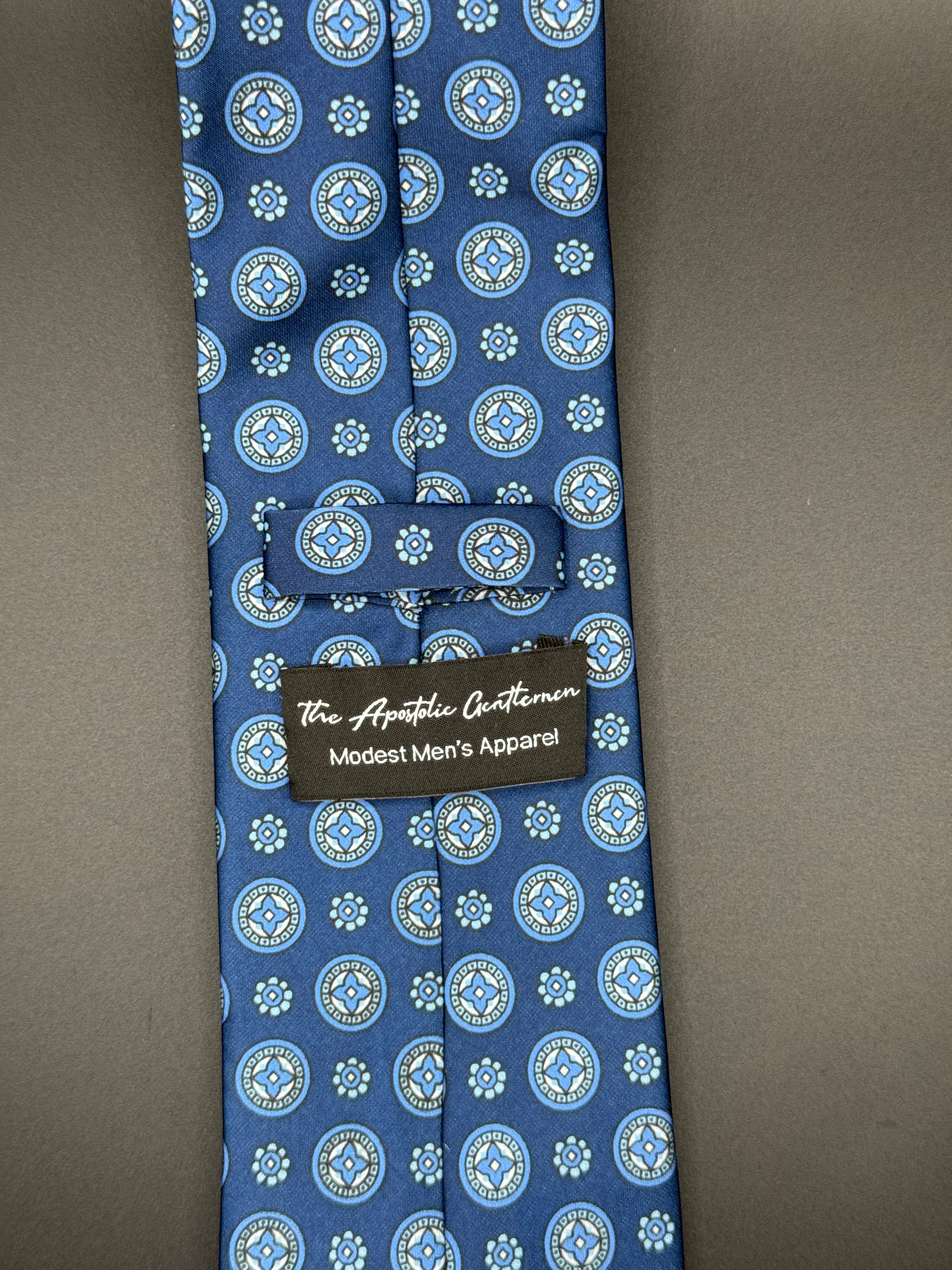 The Azure Floral Medallion Necktie