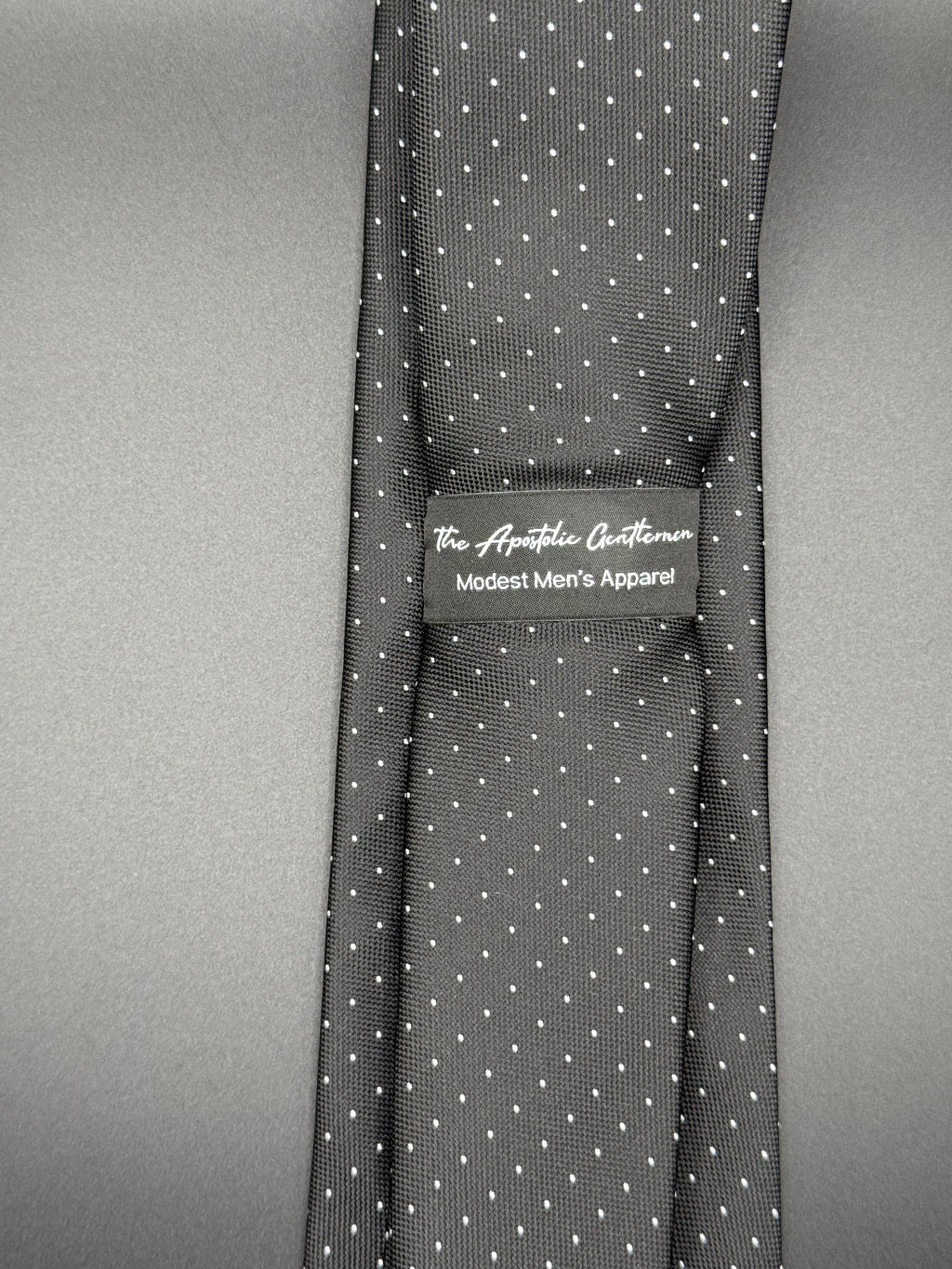 White Micro Dot on Black Necktie