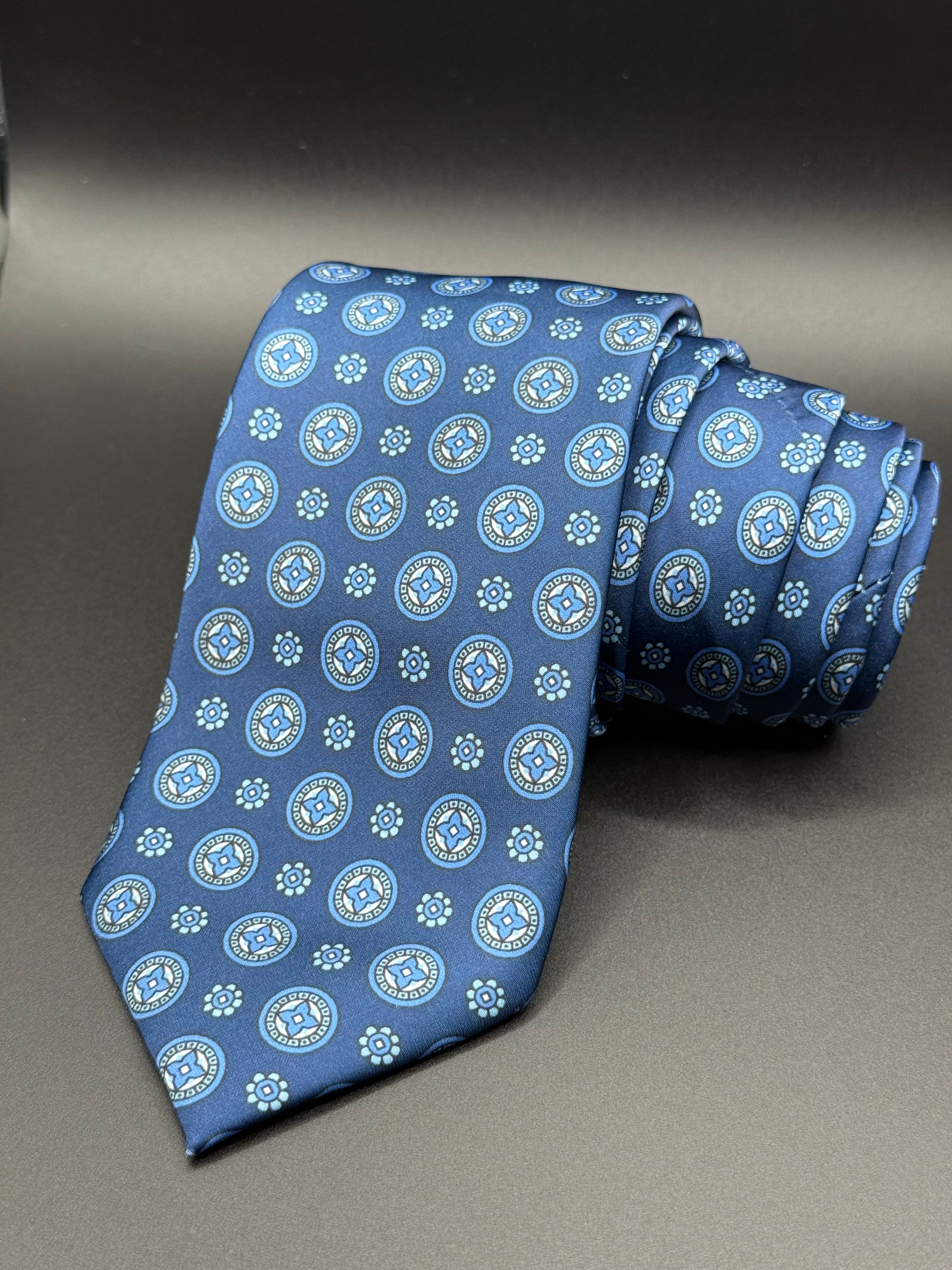 The Azure Floral Medallion Necktie