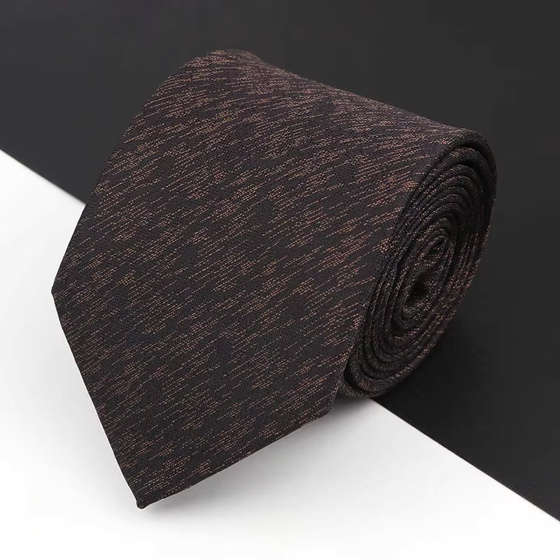Copper Heathered Weave on Black Necktie