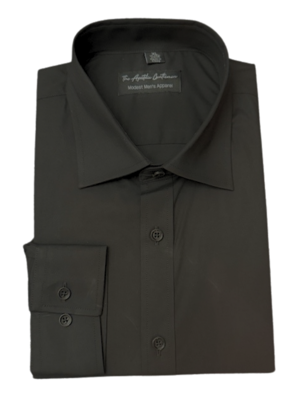 Black Classic Men's Long Sleeve Dress Shirt