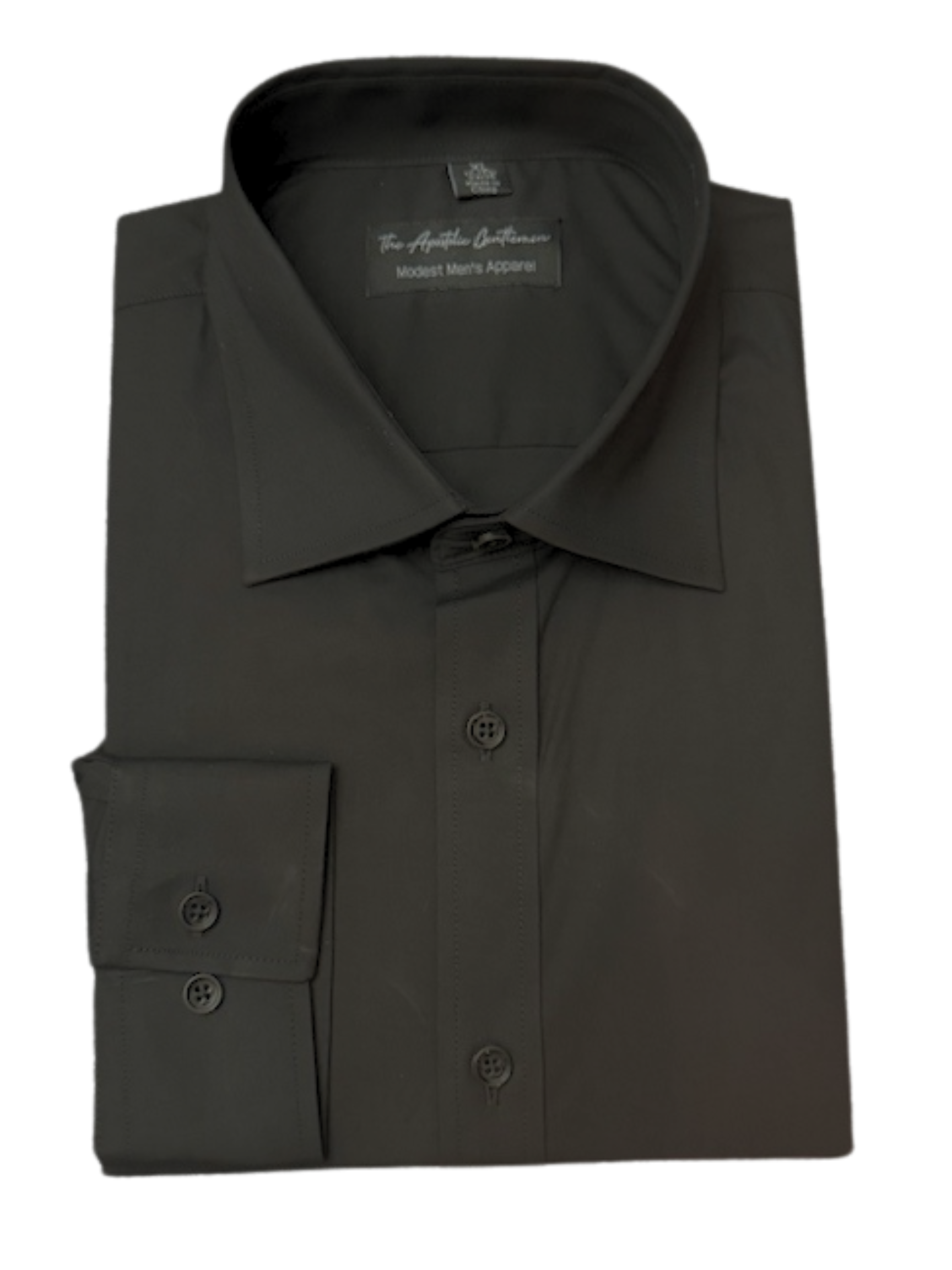 Black Classic Men's Long Sleeve Dress Shirt
