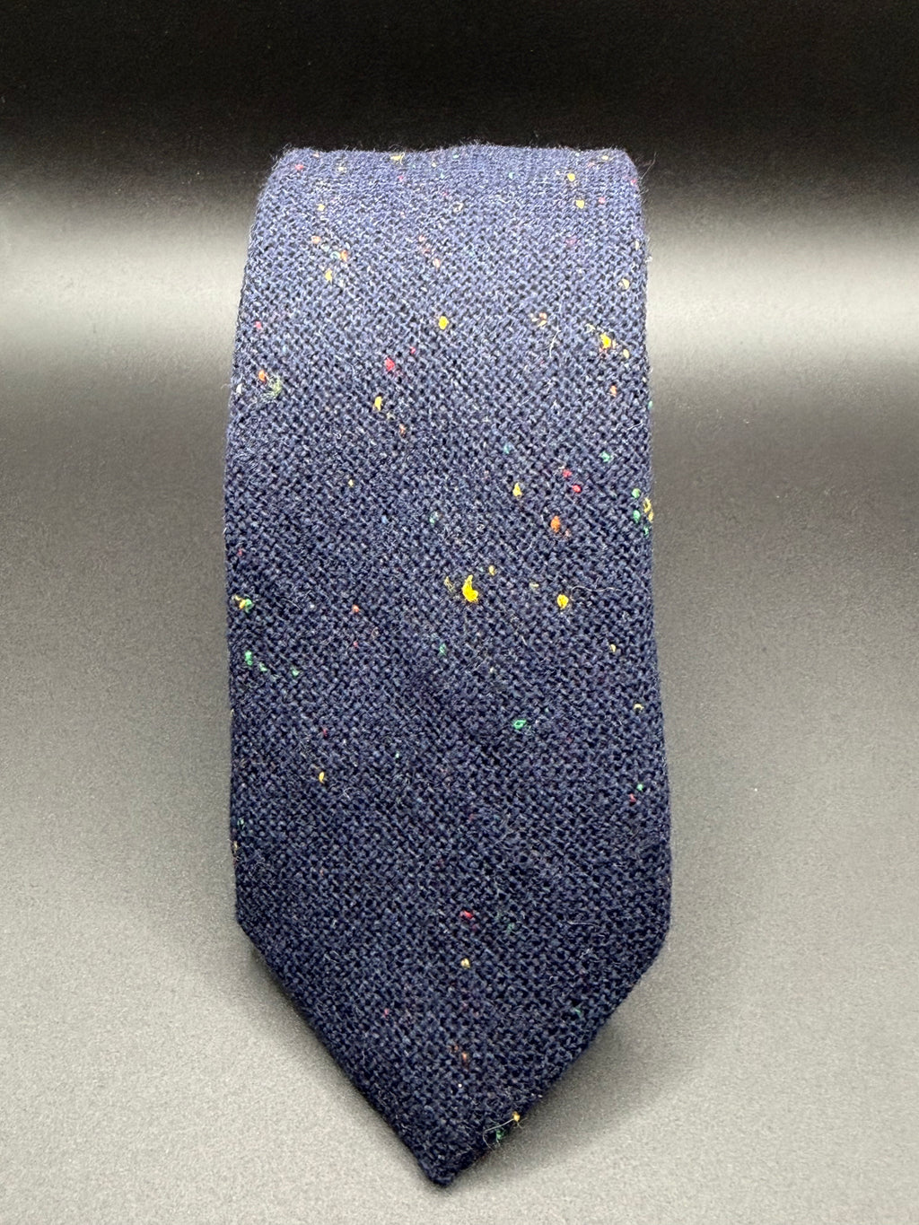 The Slate Blue Wool with multicolored Speckles Necktie