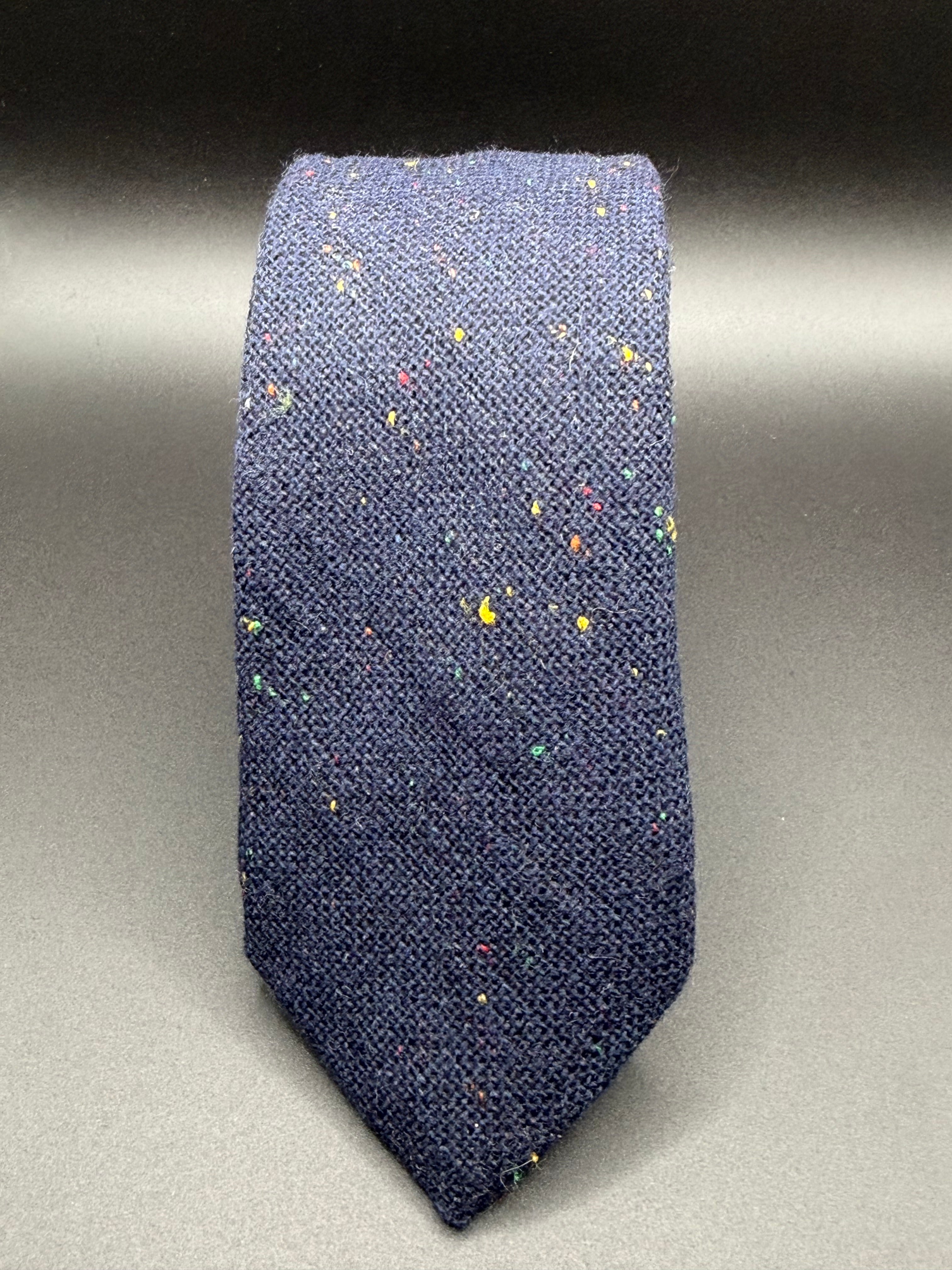 The Slate Blue Wool with multicolored Speckles Necktie