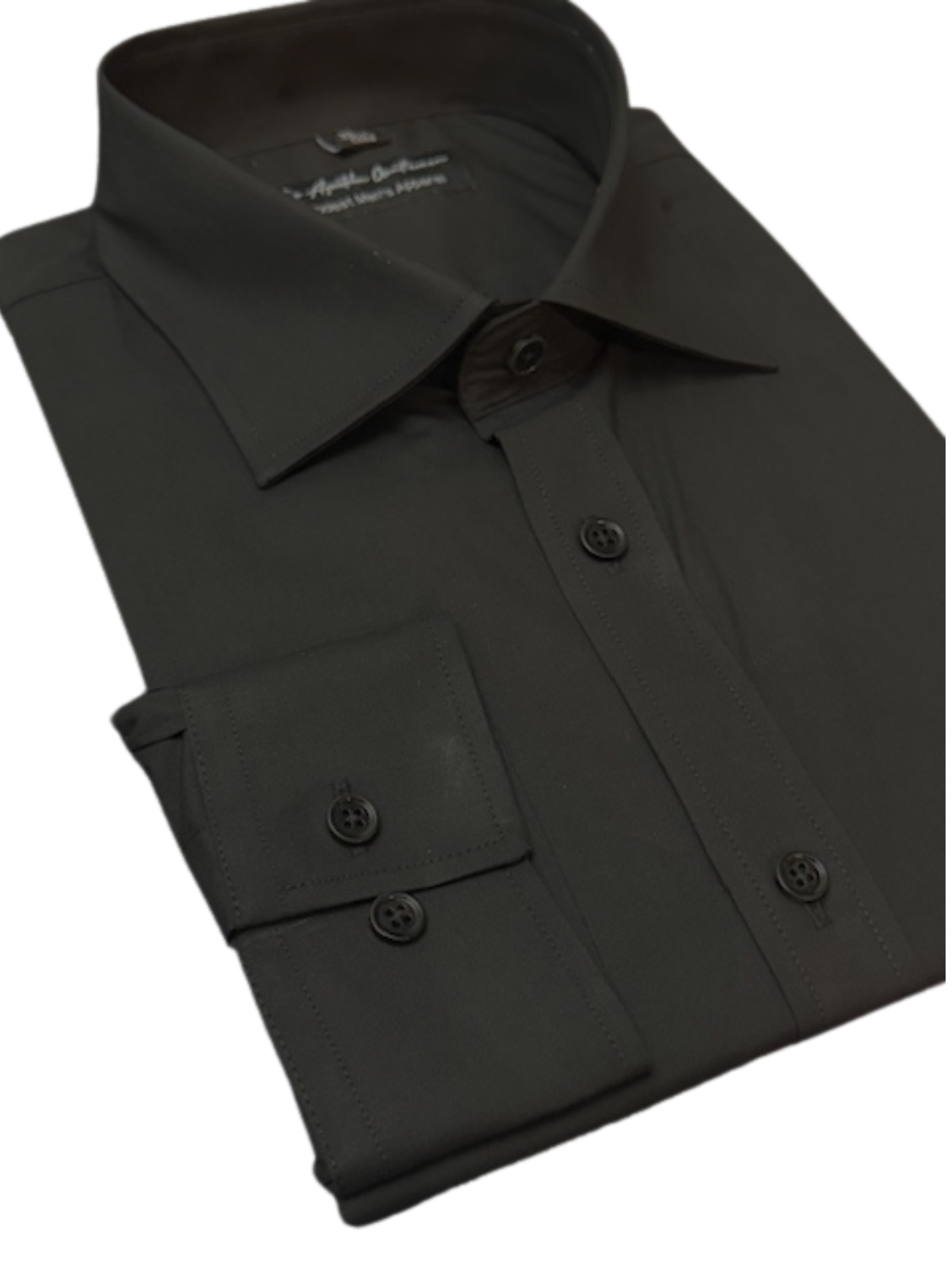 Black Classic Men's Long Sleeve Dress Shirt