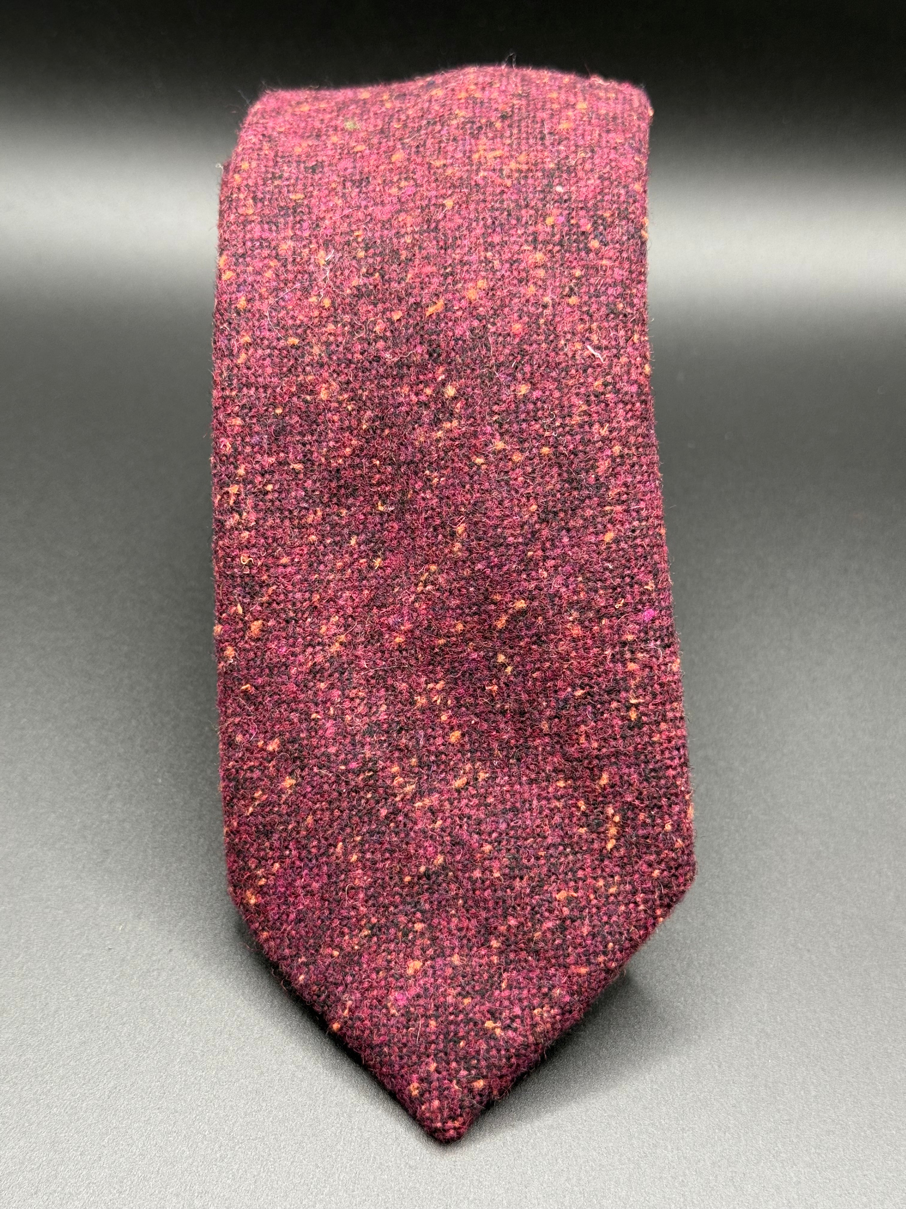 The Burgundy Wool with Orange Speckles Necktie