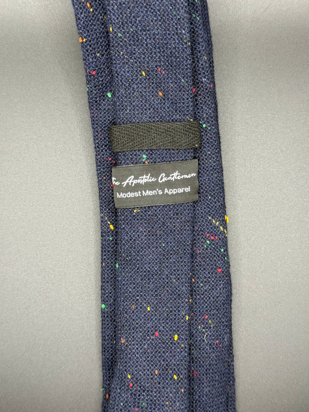 The Slate Blue Wool with multicolored Speckles Necktie