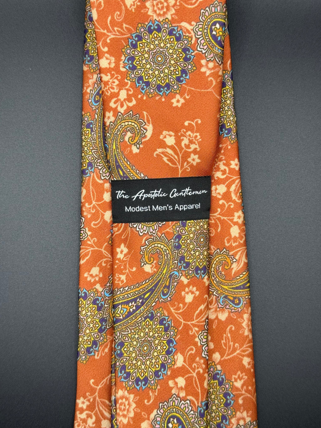 The Midnight and Mandarin Paisley Necktie