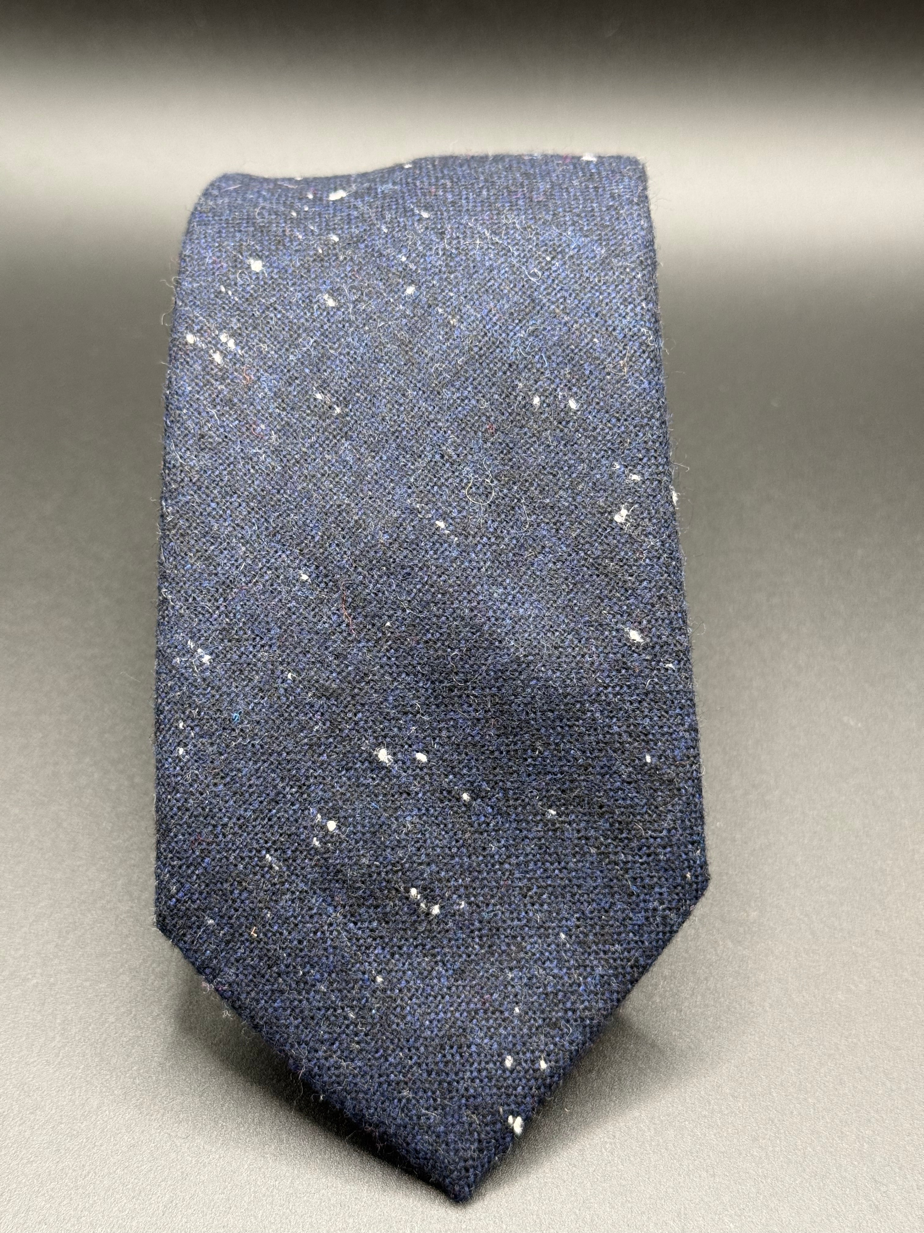 The Midnight Blue Wool with White Speckles Necktie