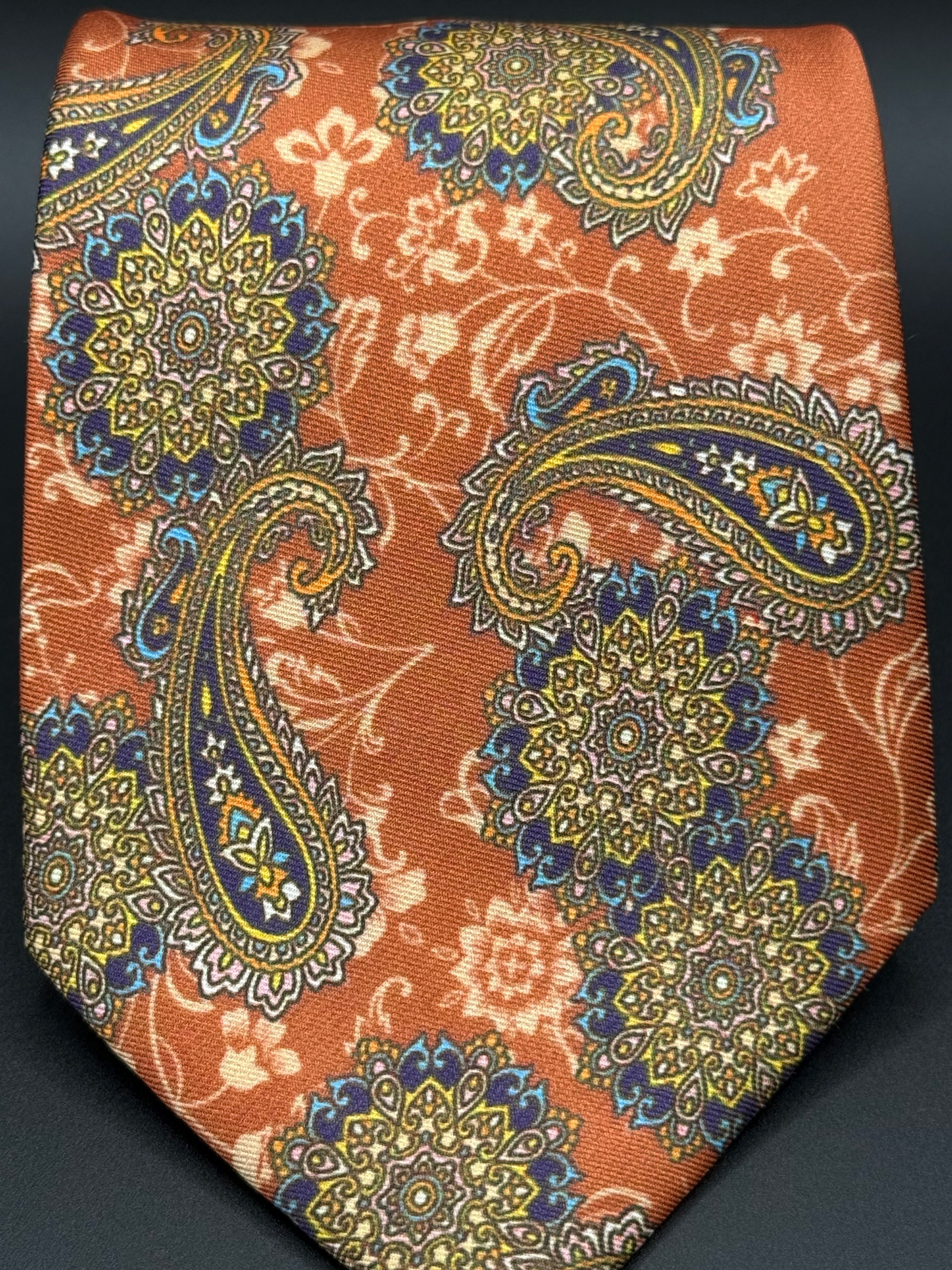 The Midnight and Mandarin Paisley Necktie