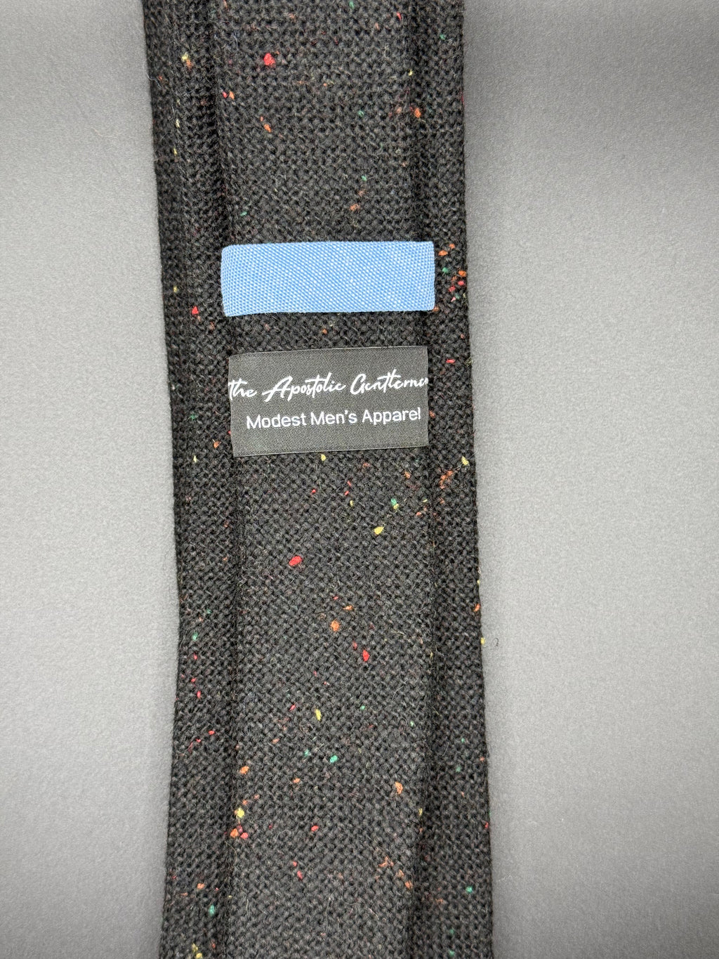 The Black Wool with Multicolored Speckles Necktie