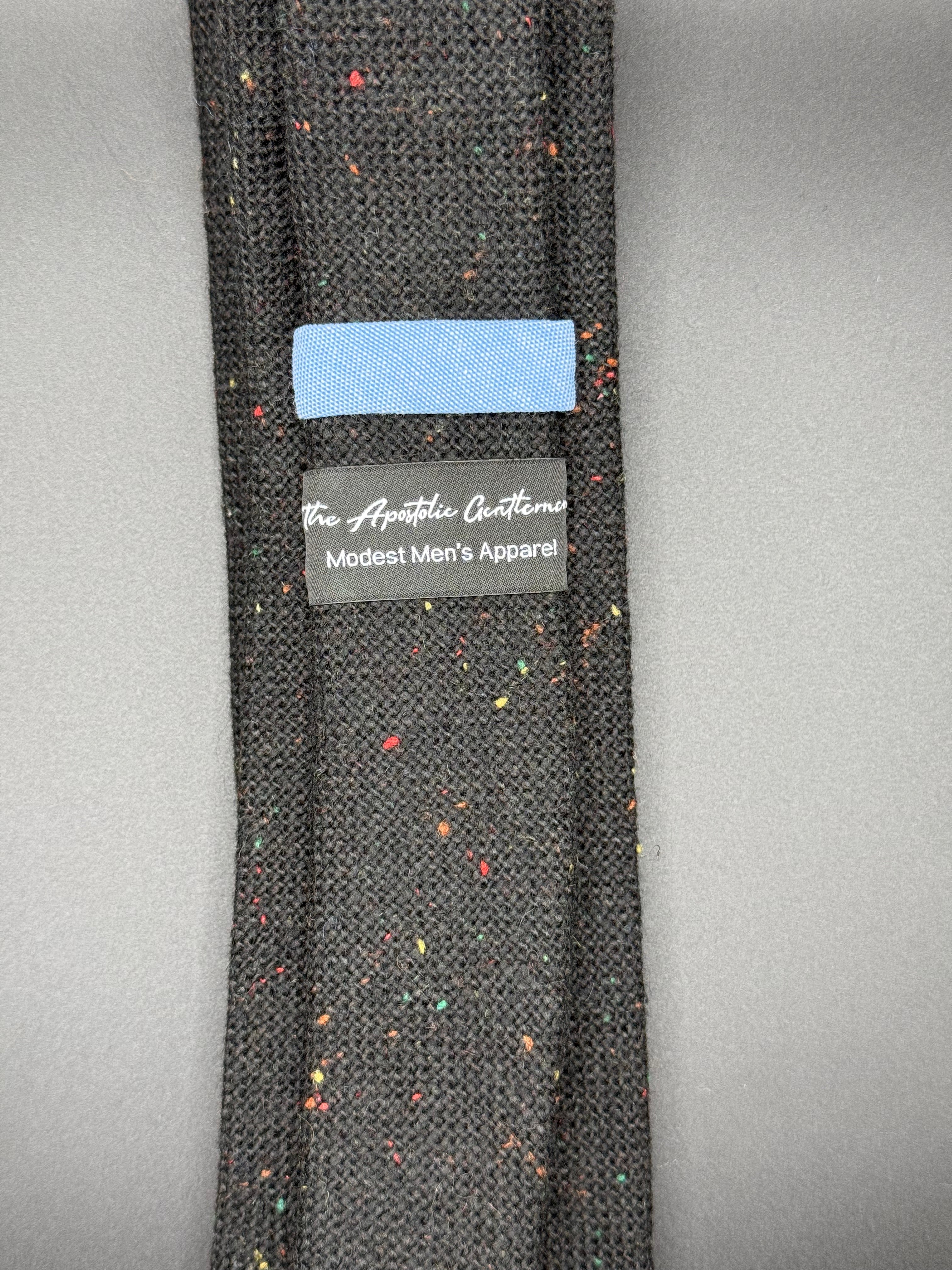 The Black Wool with Multicolored Speckles Necktie