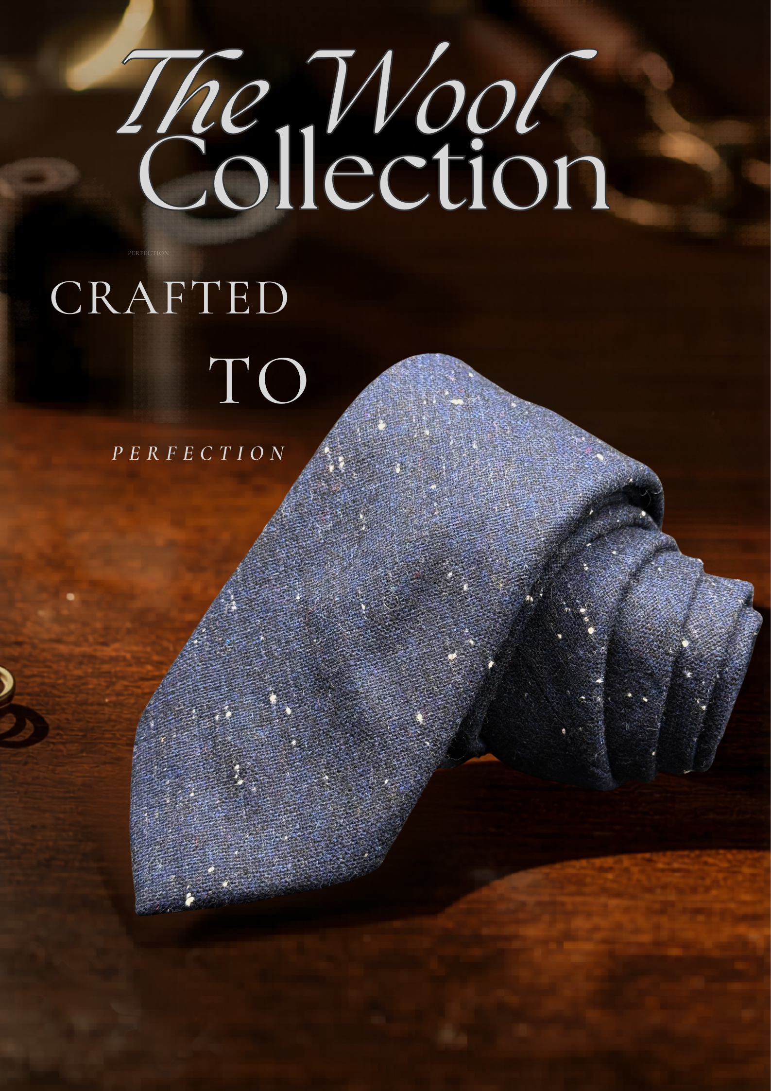 The Midnight Blue Wool with White Speckles Necktie