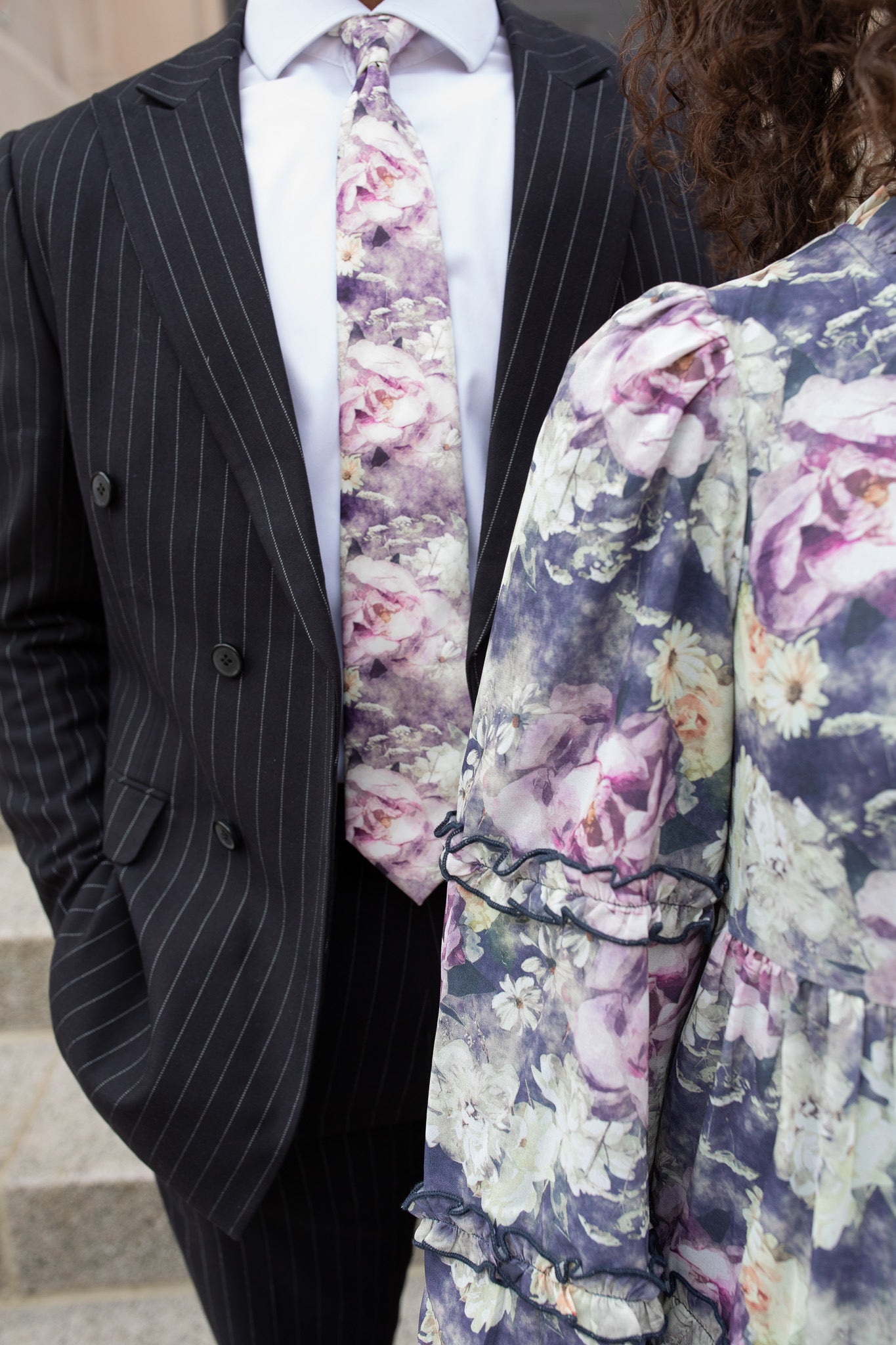 The Lavender Garden Watercolor Floral Necktie