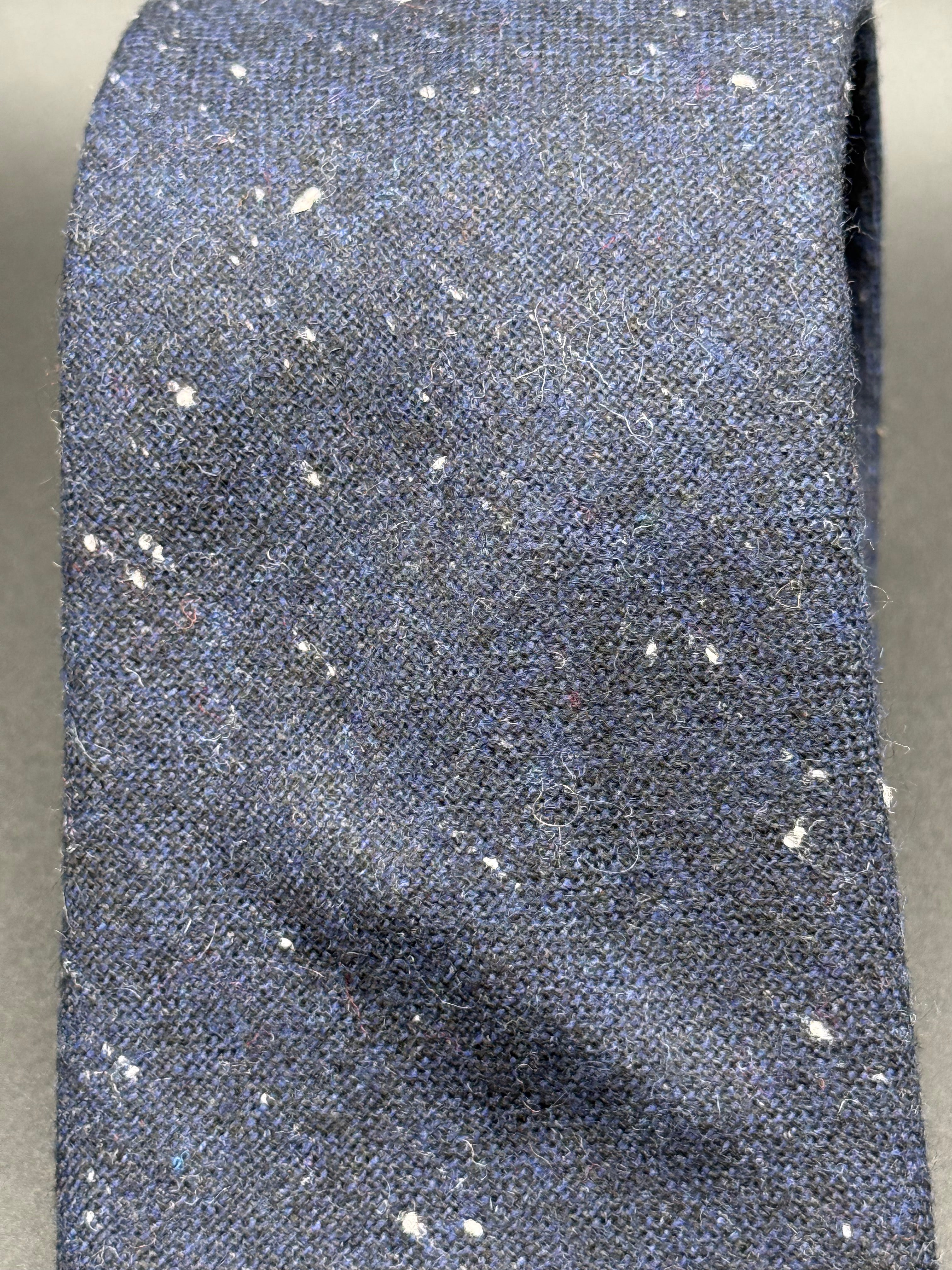 The Midnight Blue Wool with White Speckles Necktie