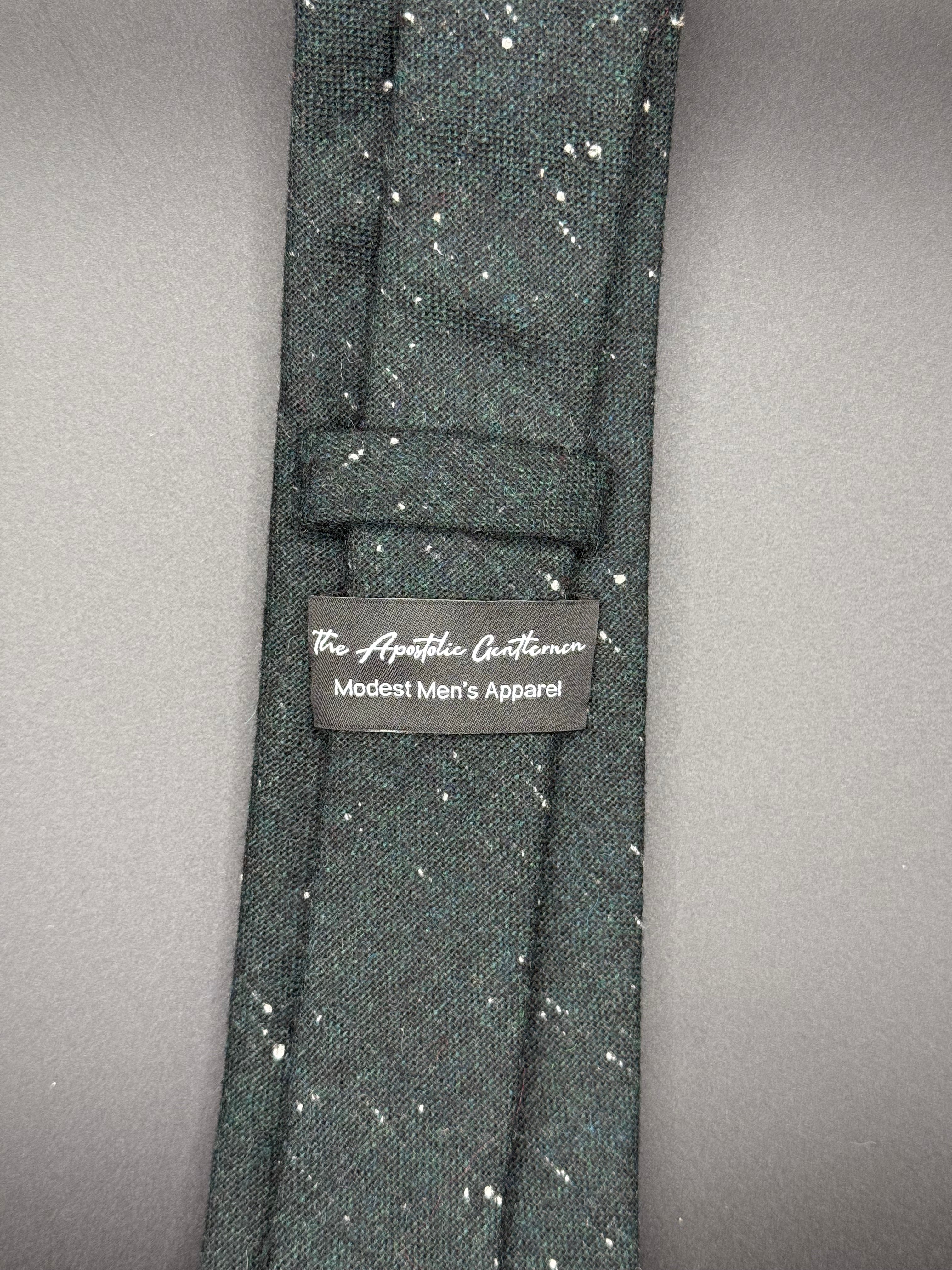 The Evergreen Wool with White Speckles Necktie